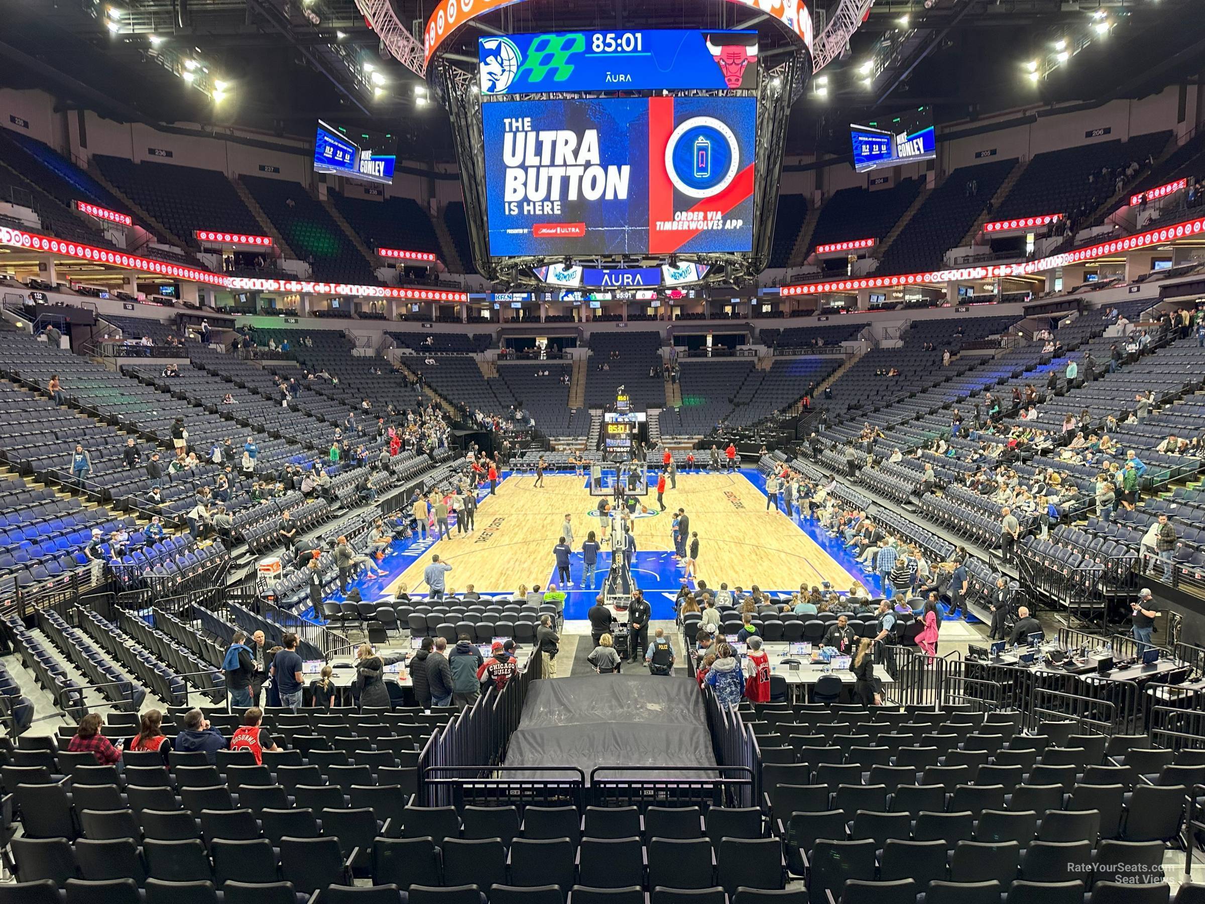 section 121, row n seat view  for basketball - target center