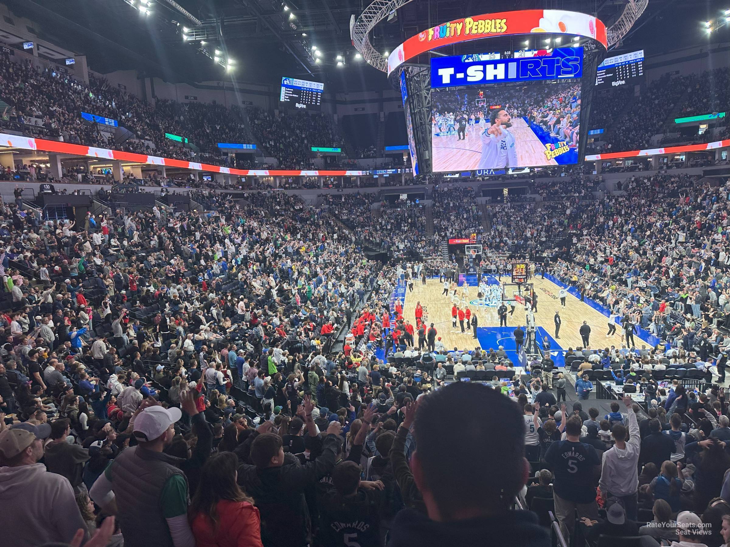 section 121, row r seat view  for basketball - target center