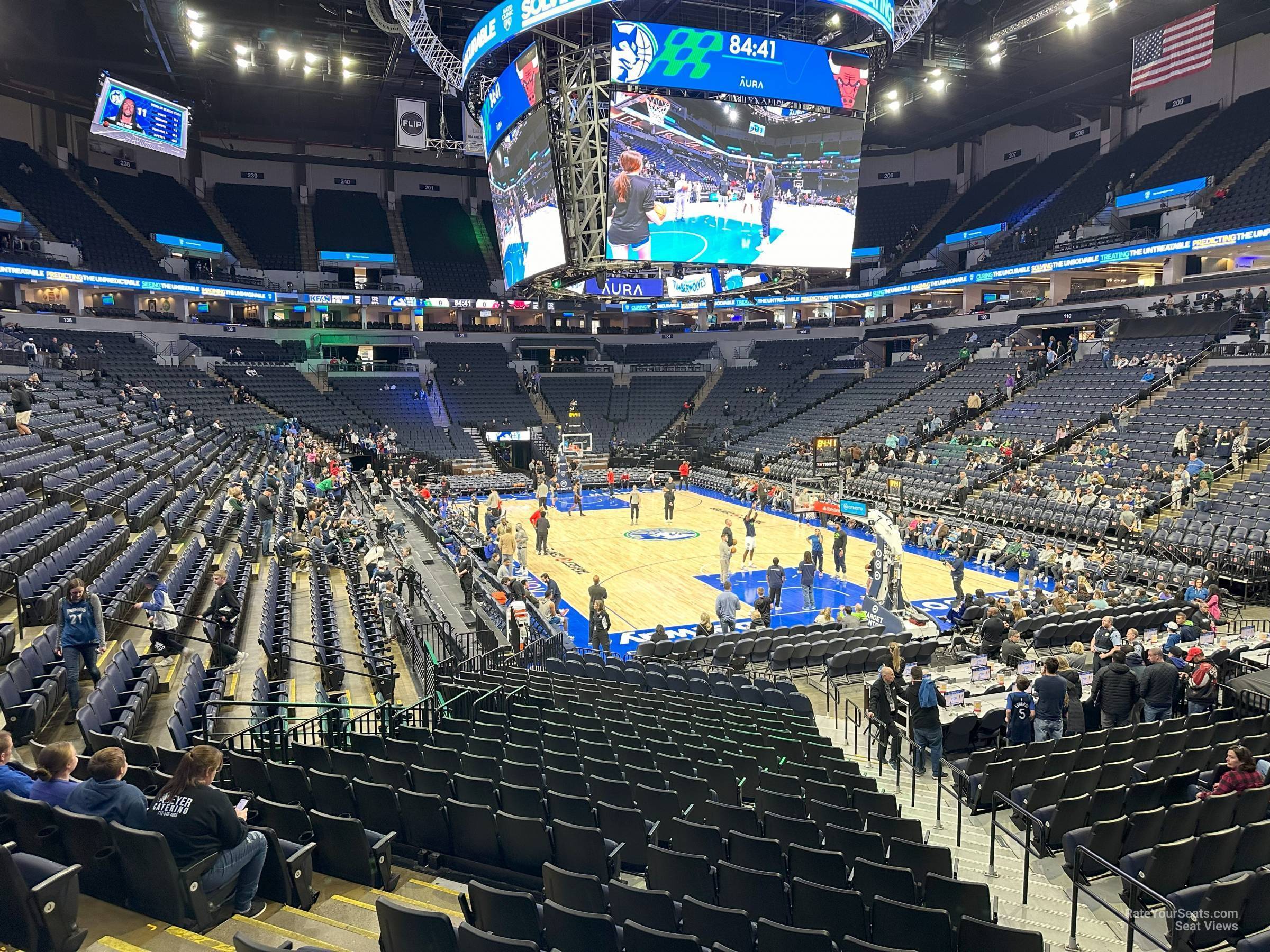 section 124, row n seat view  for basketball - target center