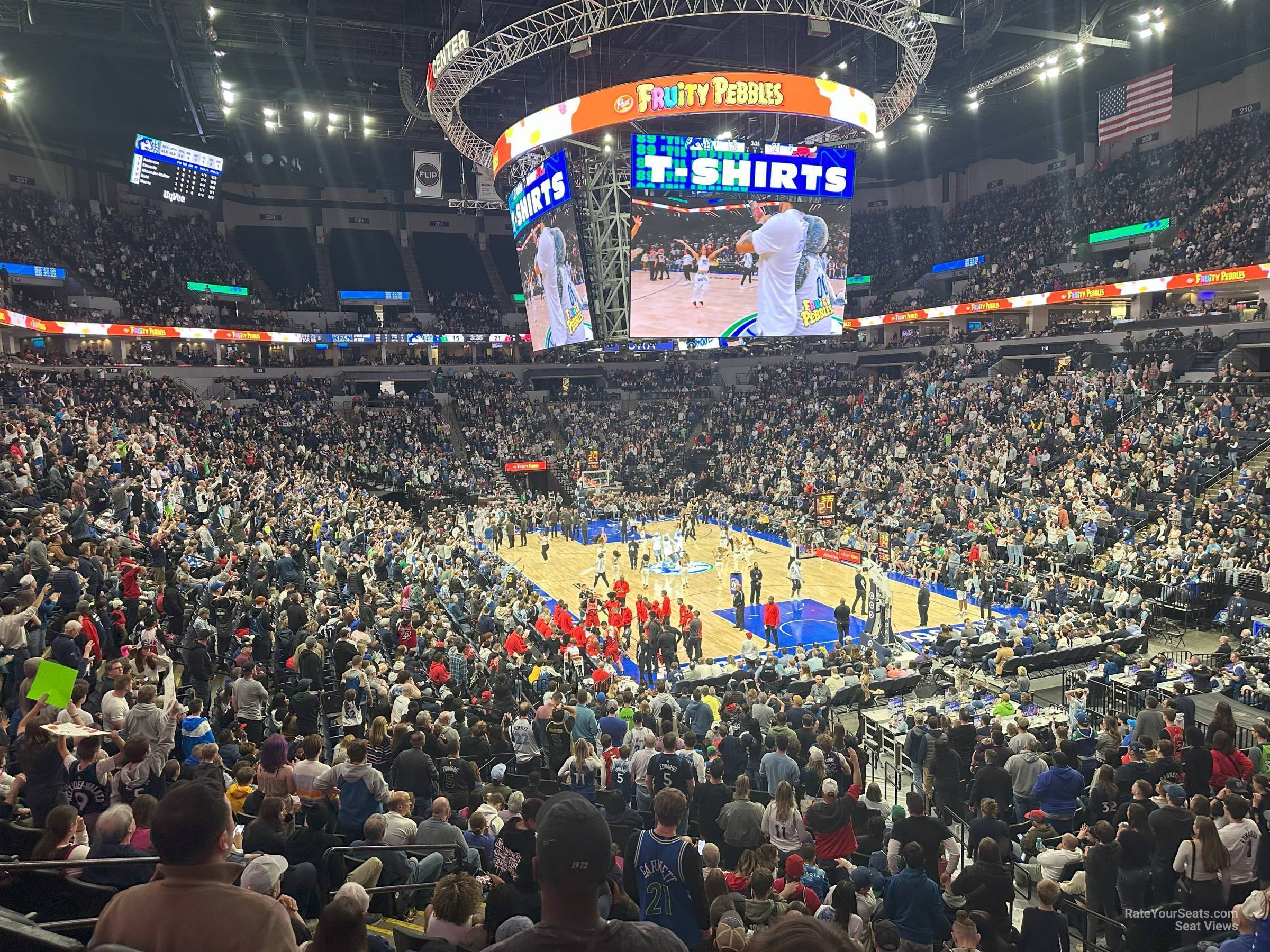 section 124, row r seat view  for basketball - target center
