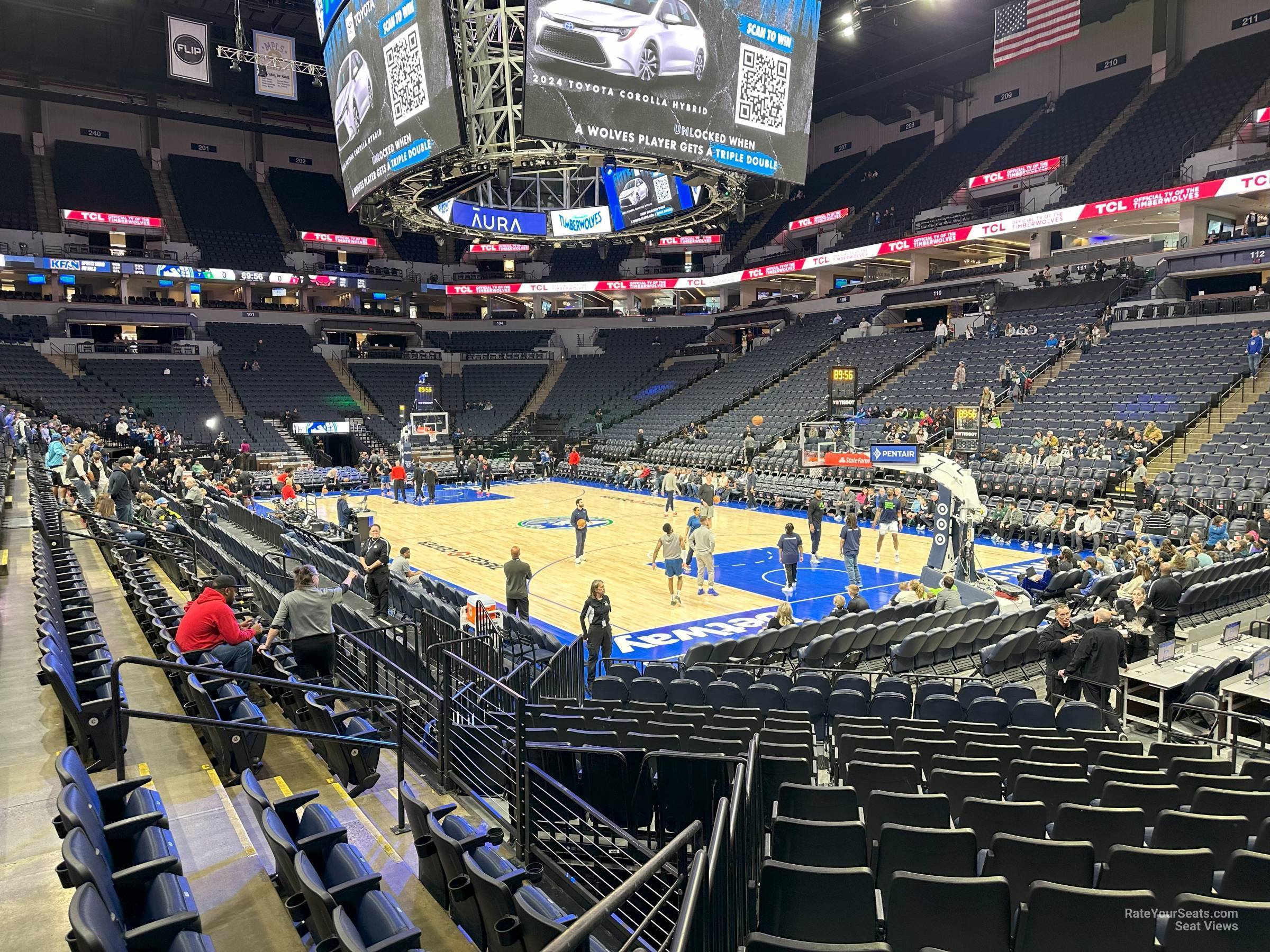 section 126, row f seat view  for basketball - target center