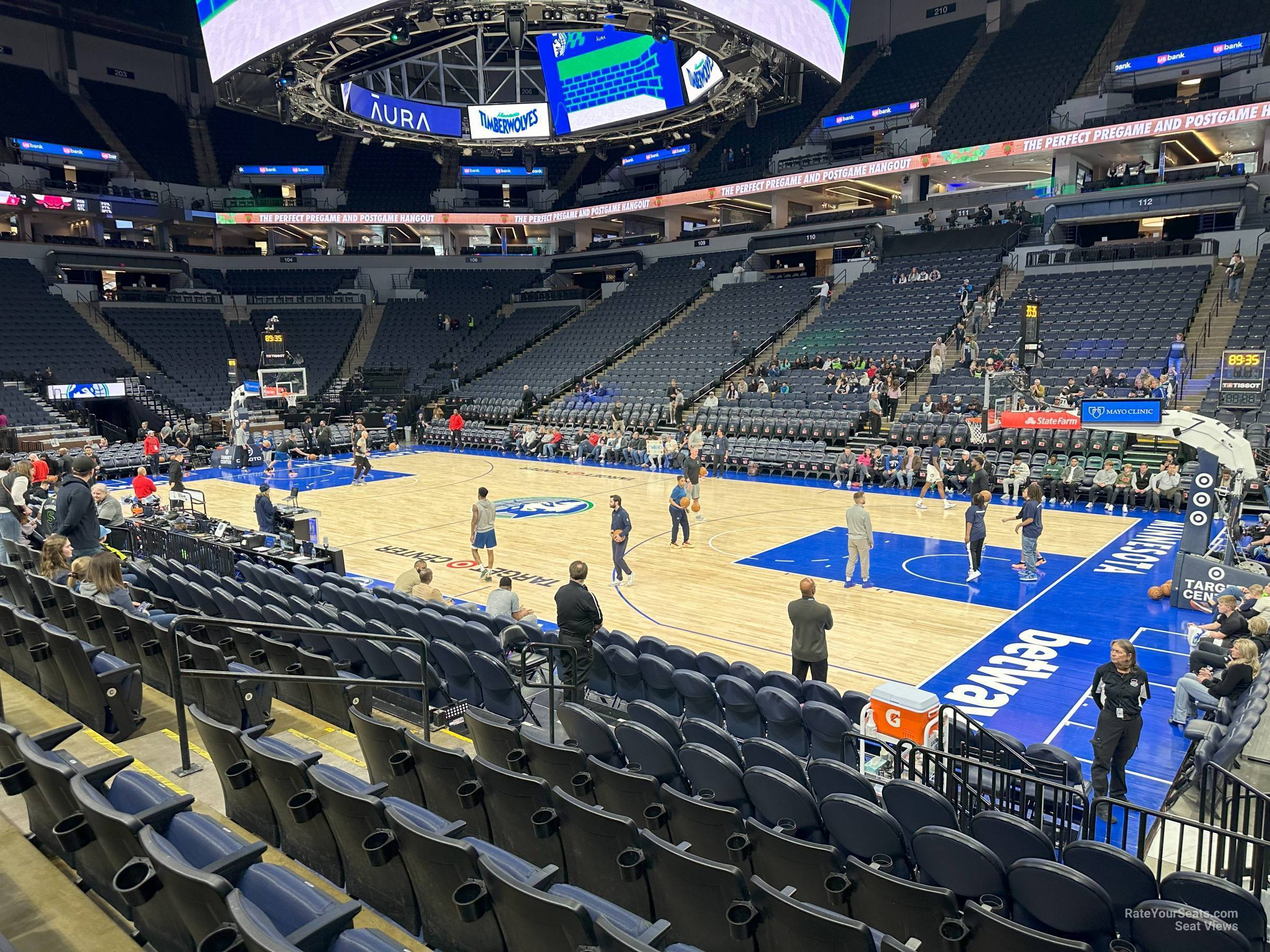 section 129, row f seat view  for basketball - target center