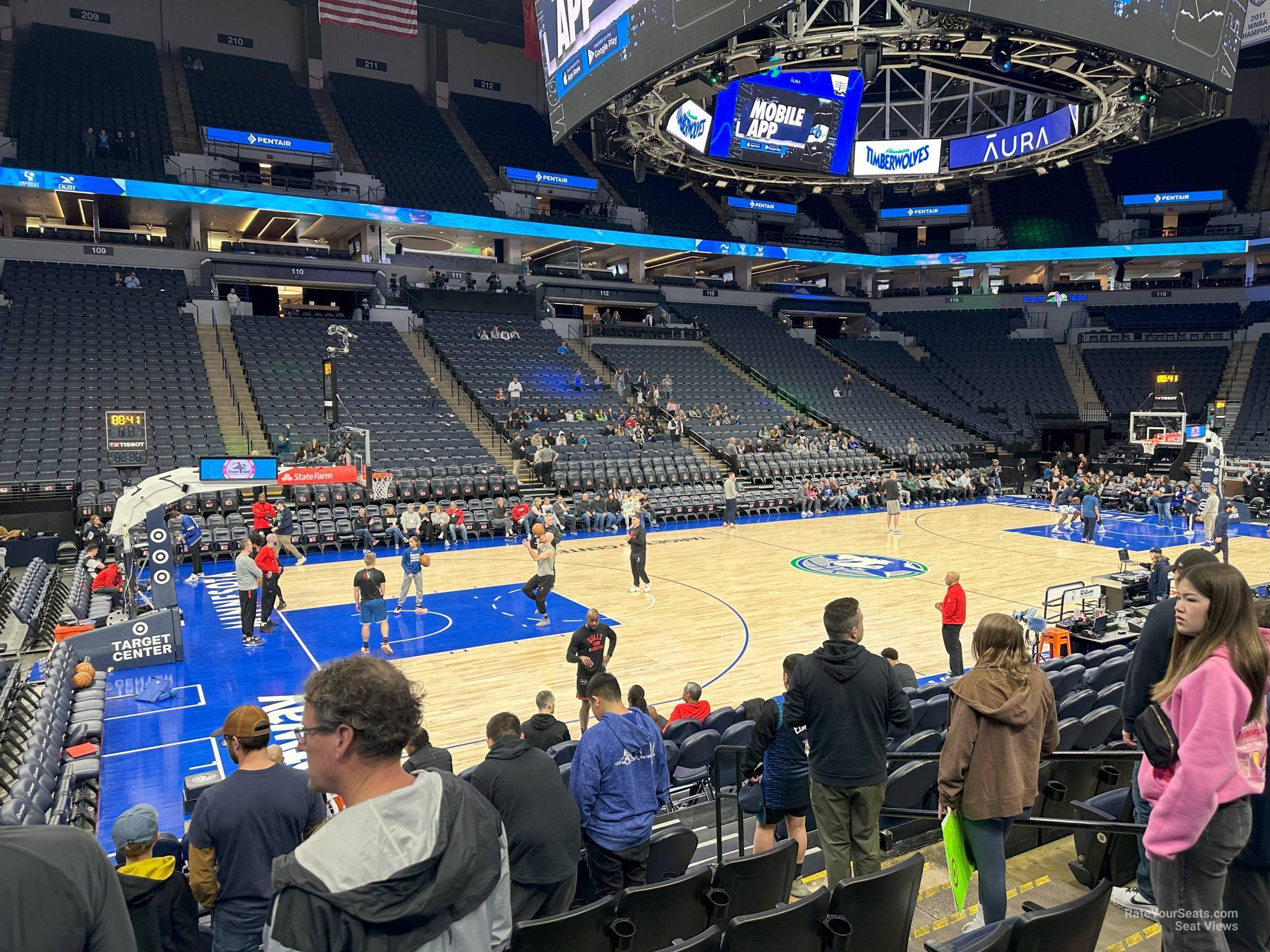 section 133, row f seat view  for basketball - target center