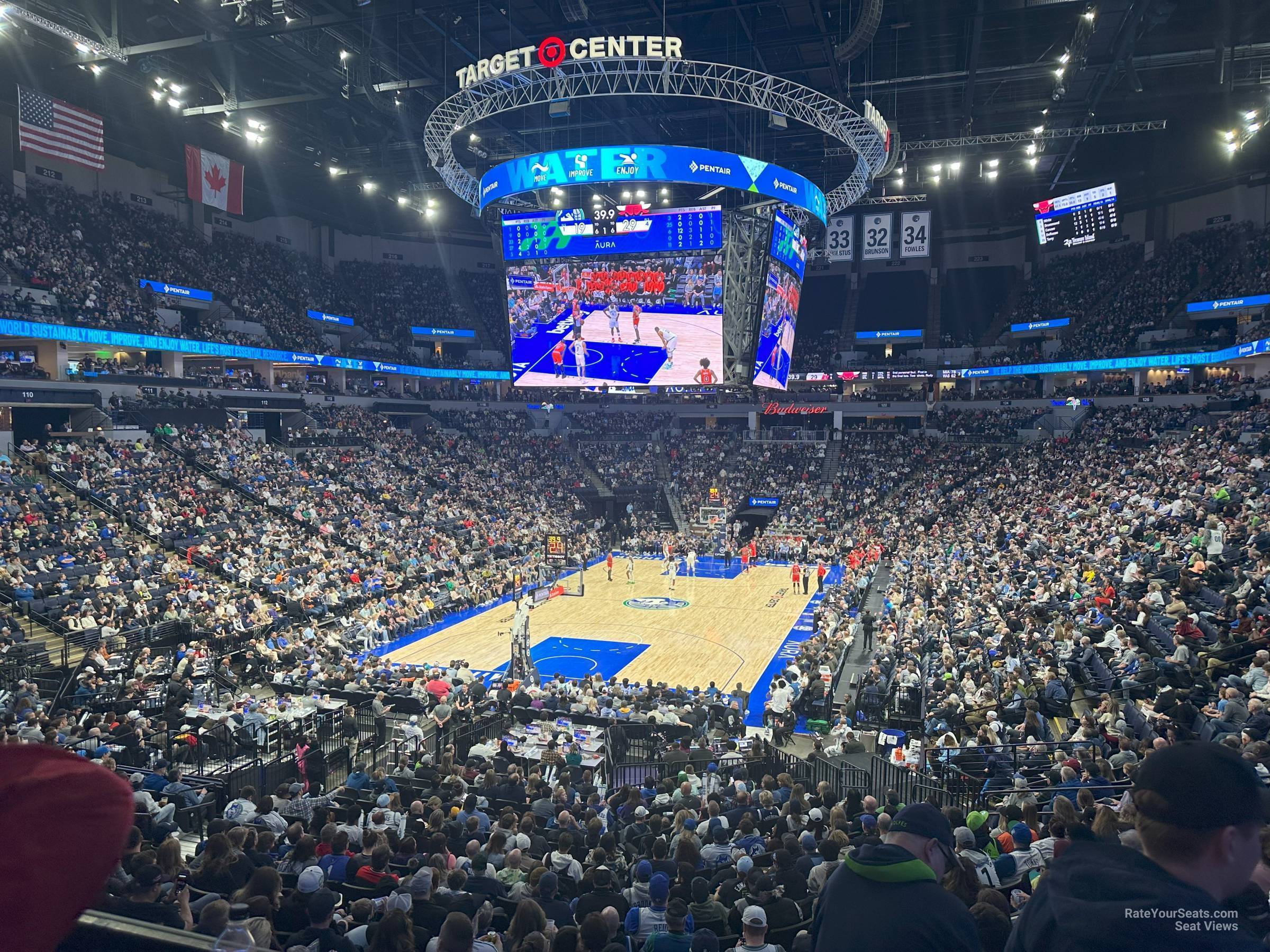 section 138, row u seat view  for basketball - target center