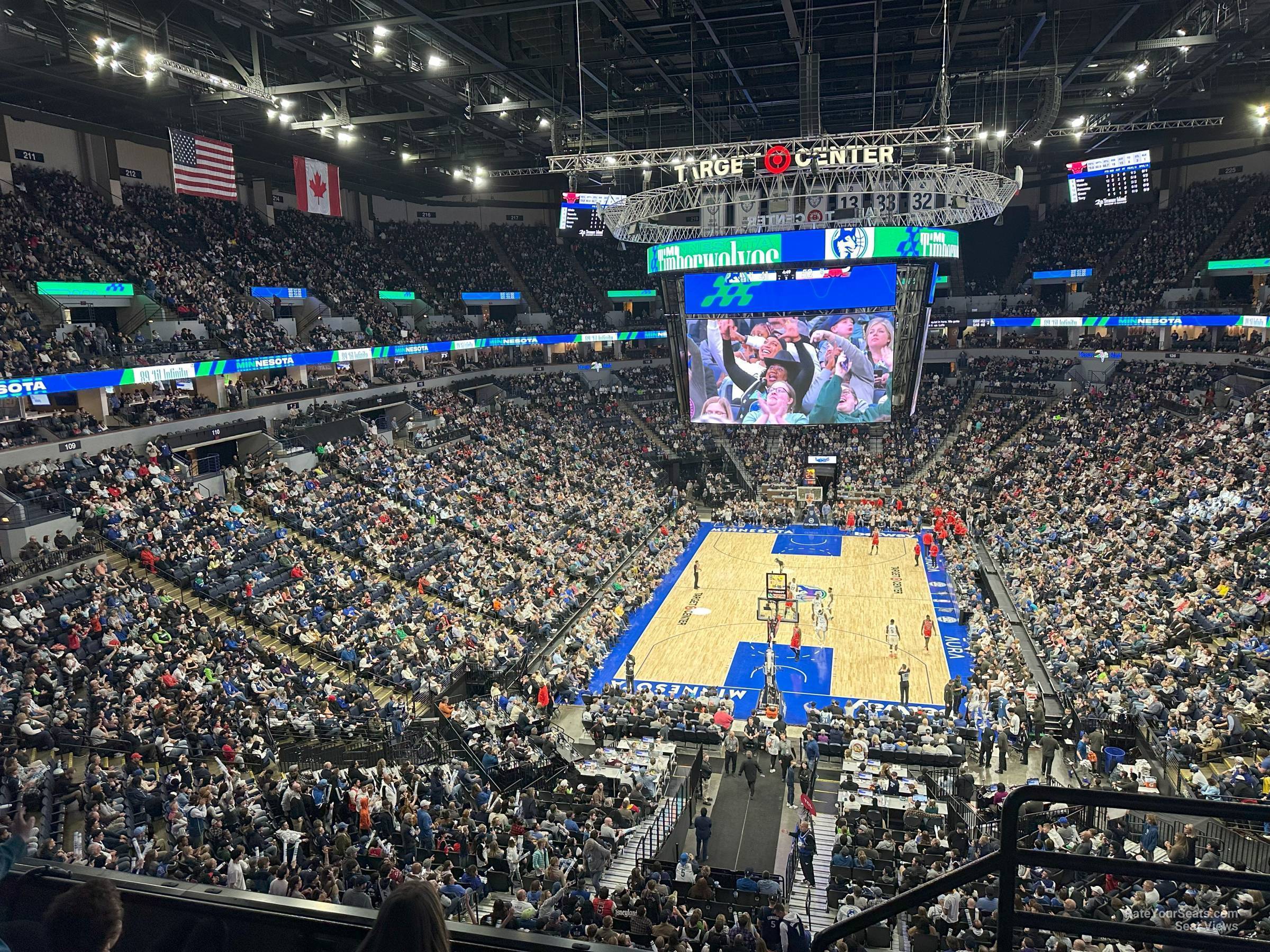 section 201, row c seat view  for basketball - target center