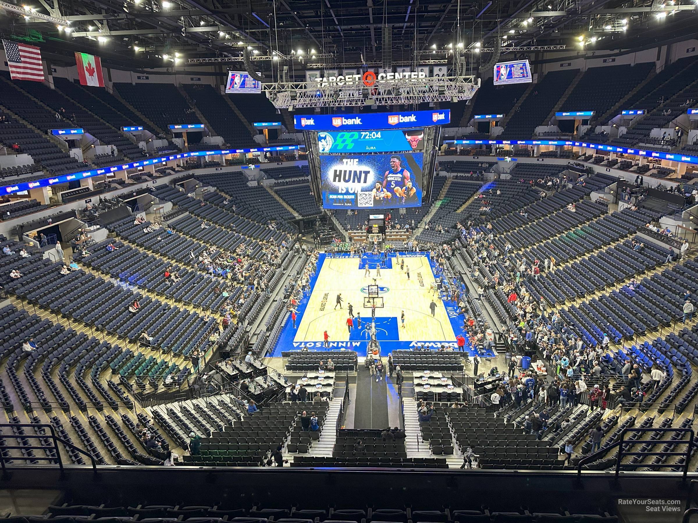 section 201, row h seat view  for basketball - target center