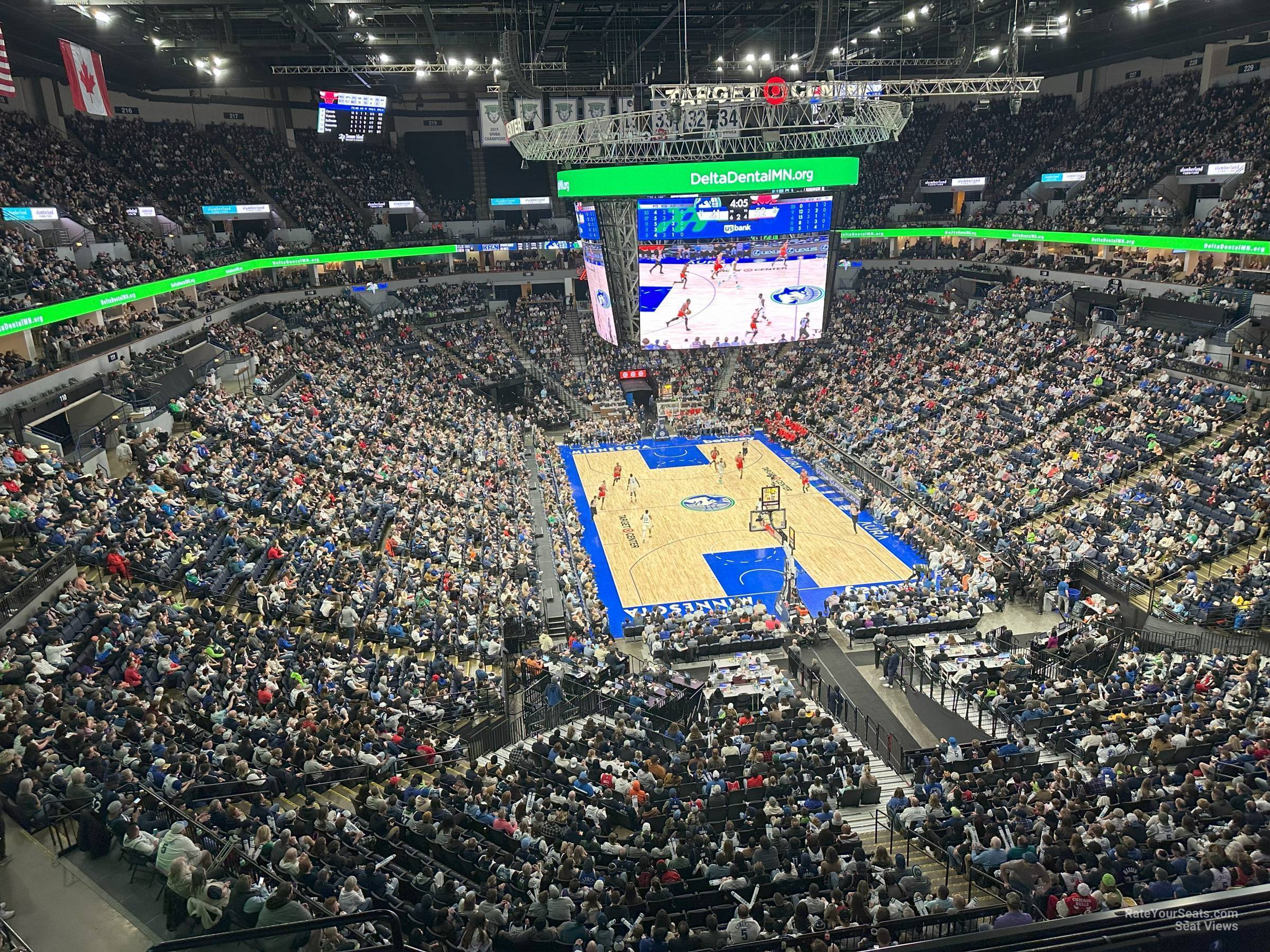 section 203, row e seat view  for basketball - target center