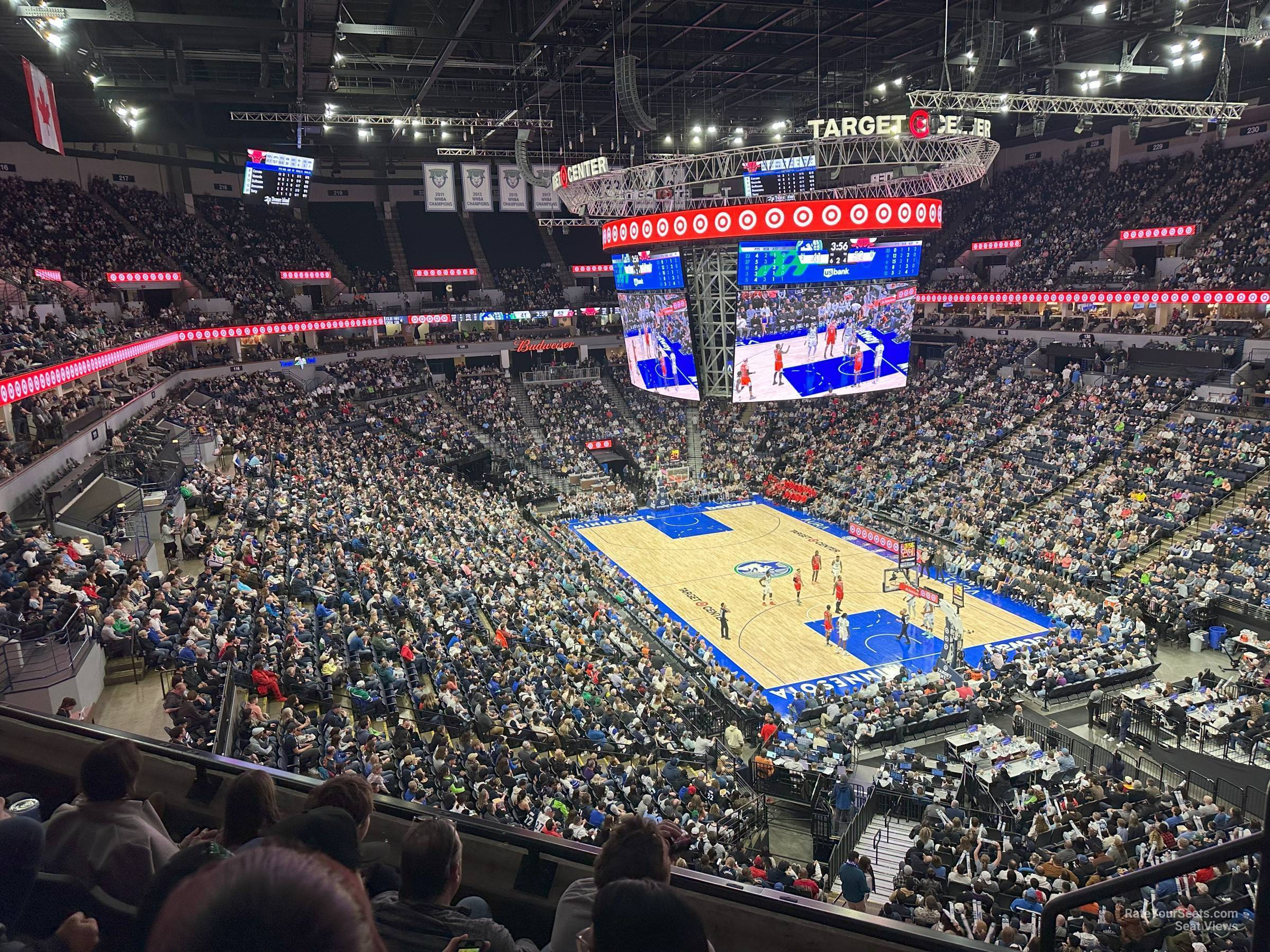 section 205, row c seat view  for basketball - target center