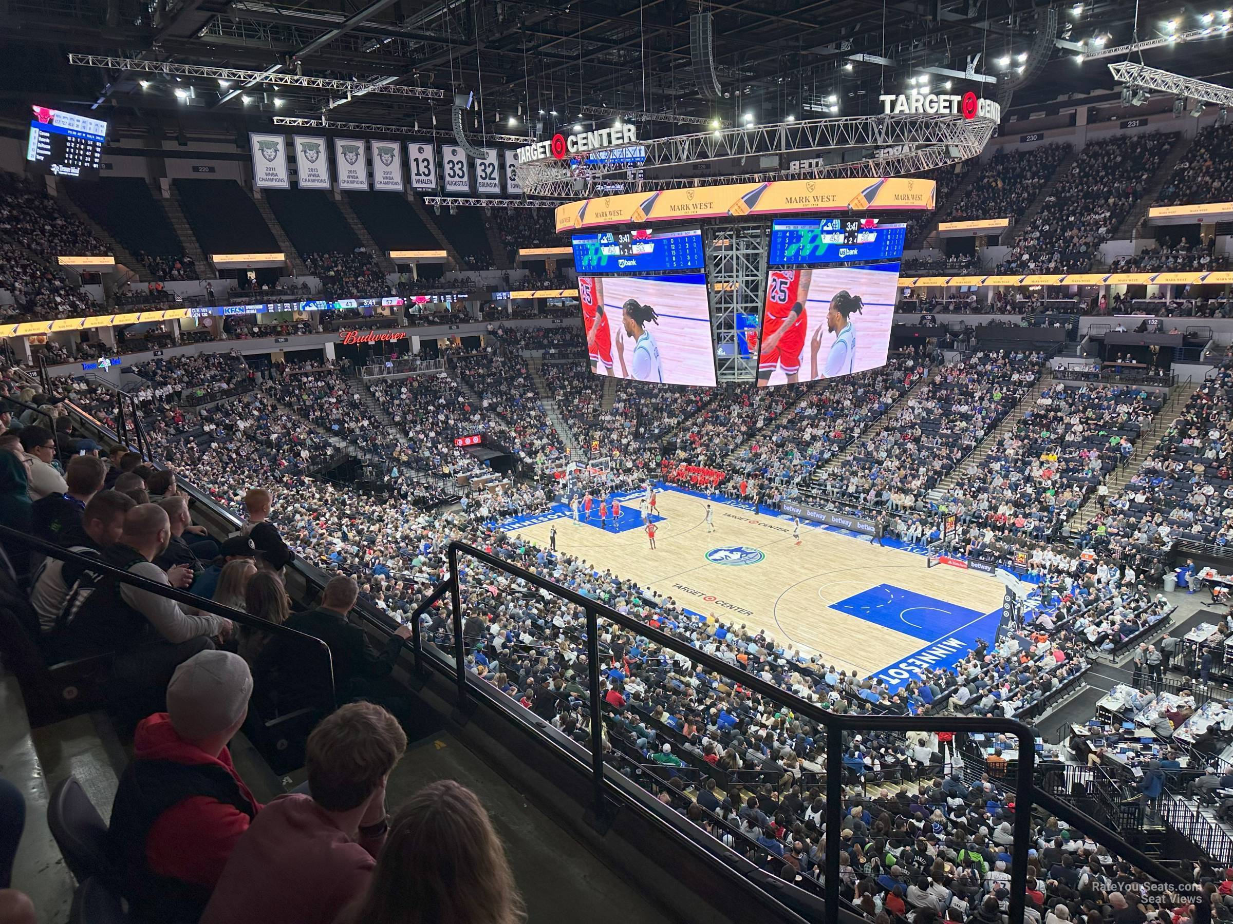section 207, row c seat view  for basketball - target center