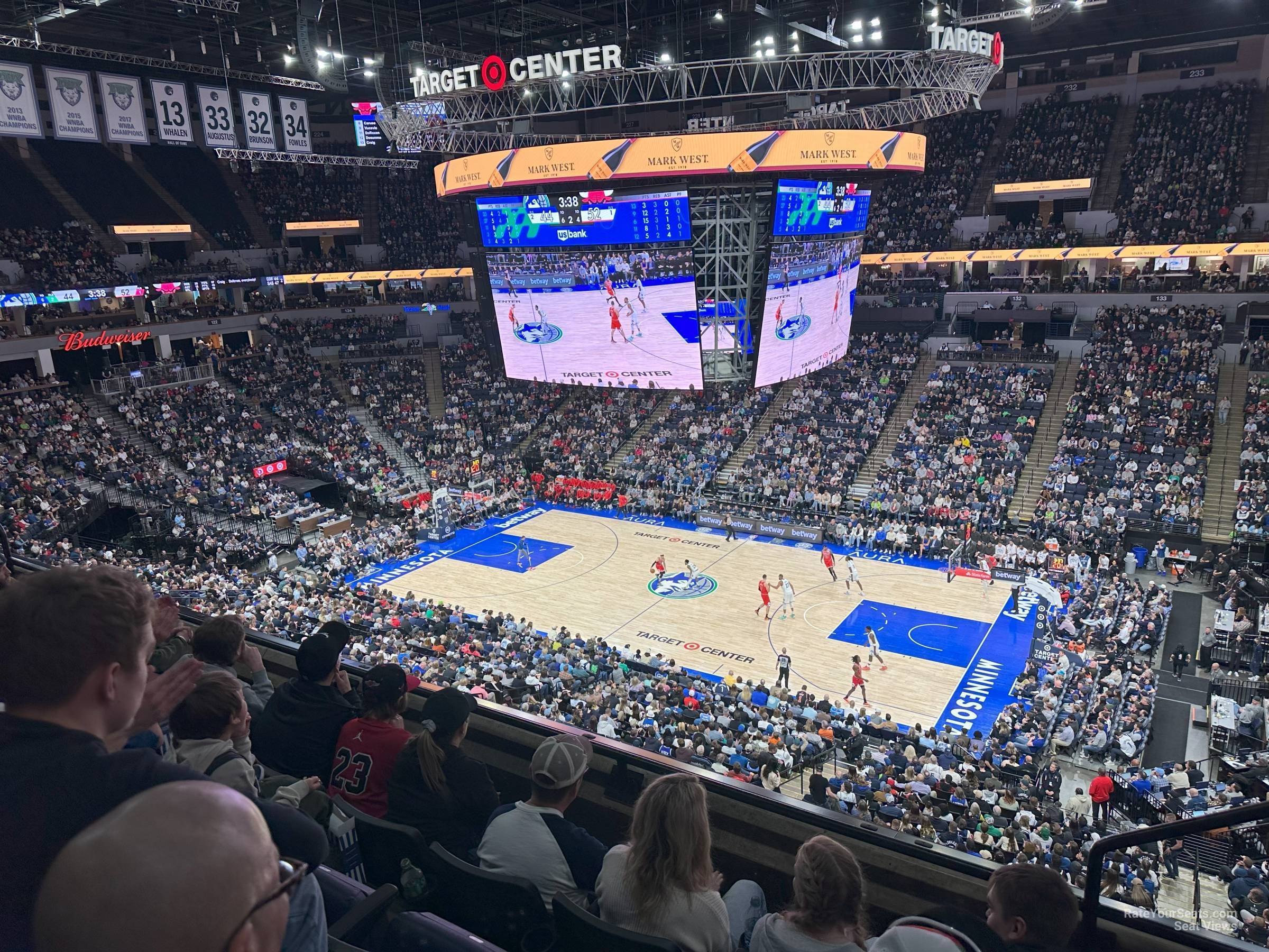 section 209, row c seat view  for basketball - target center