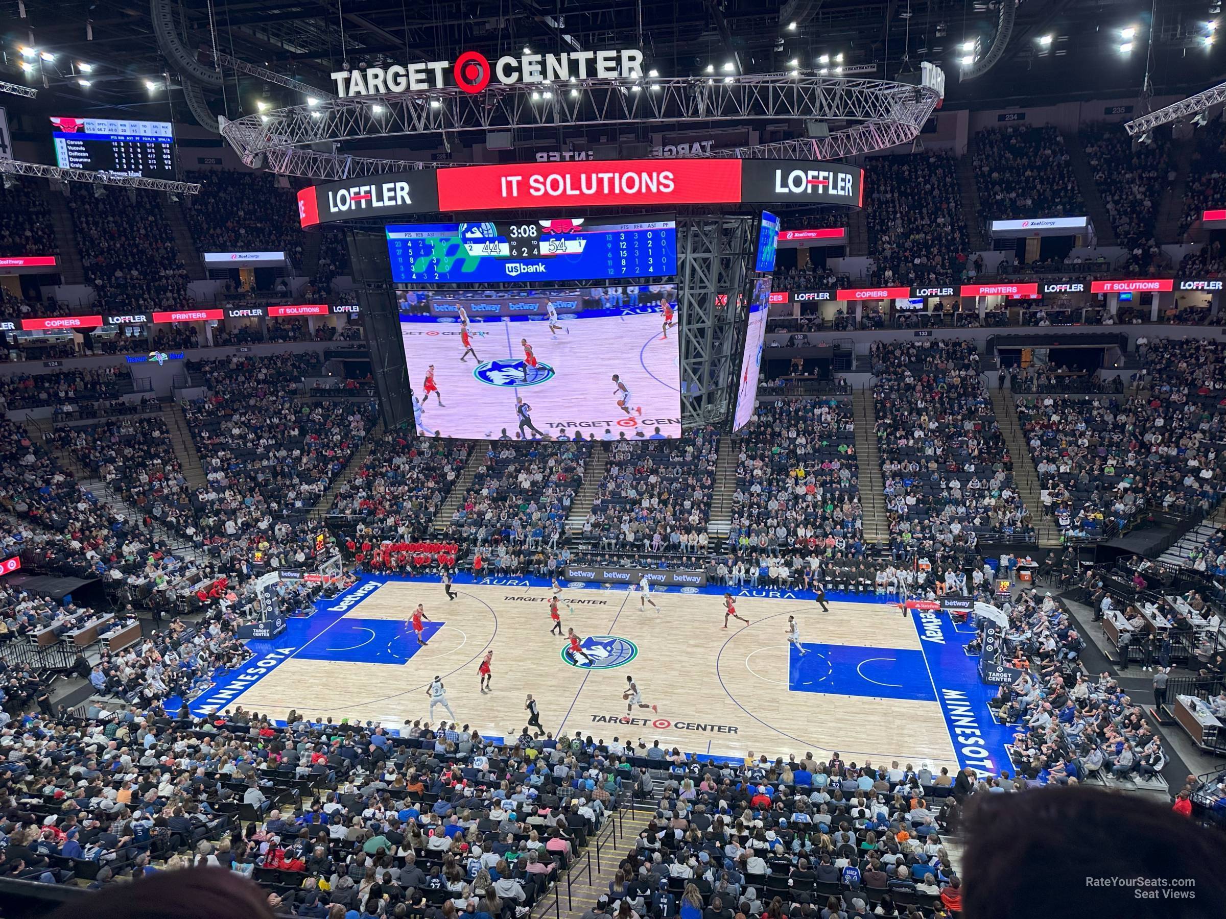 section 210, row c seat view for basketball - target center