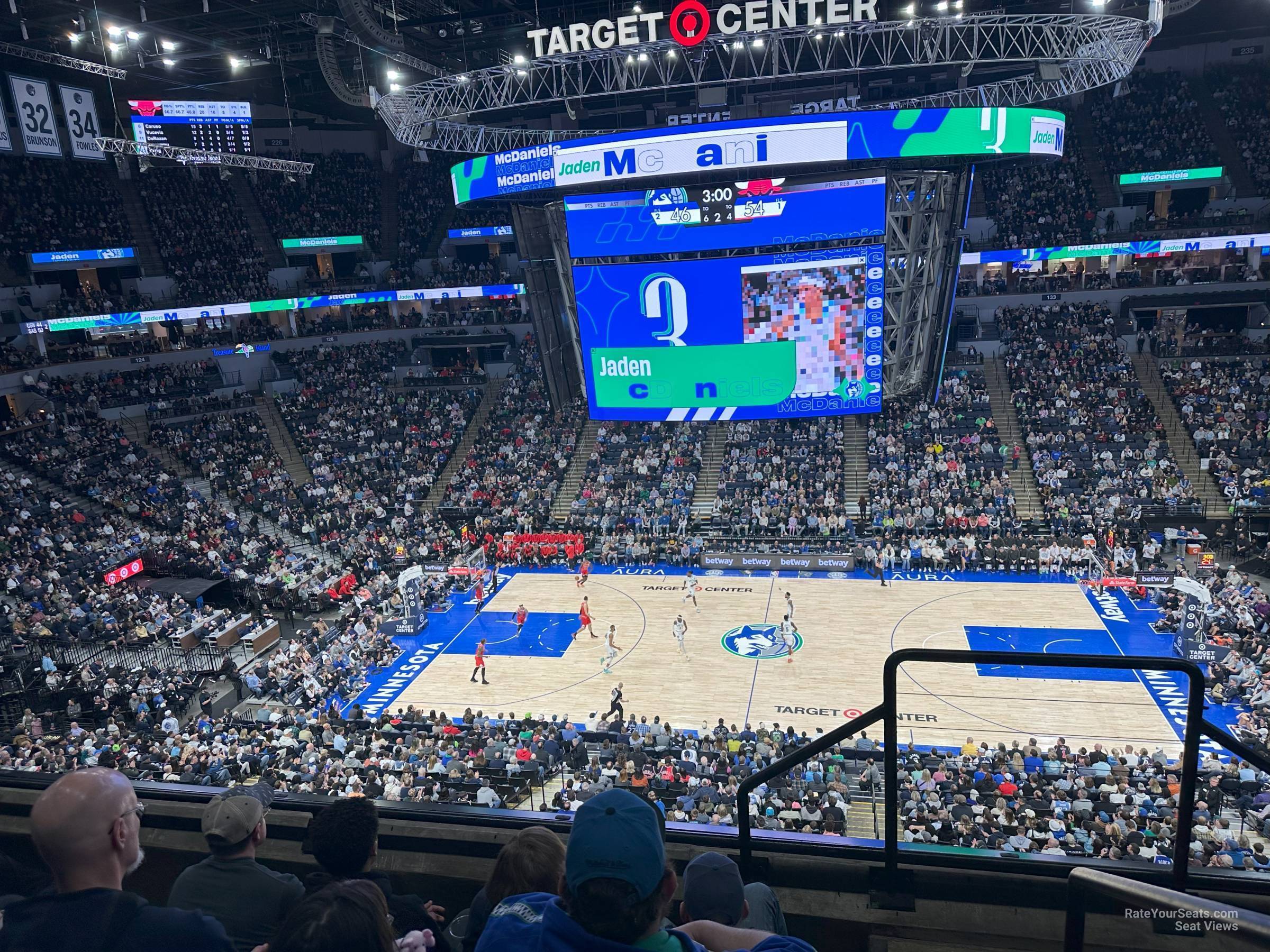 section 211, row c seat view  for basketball - target center