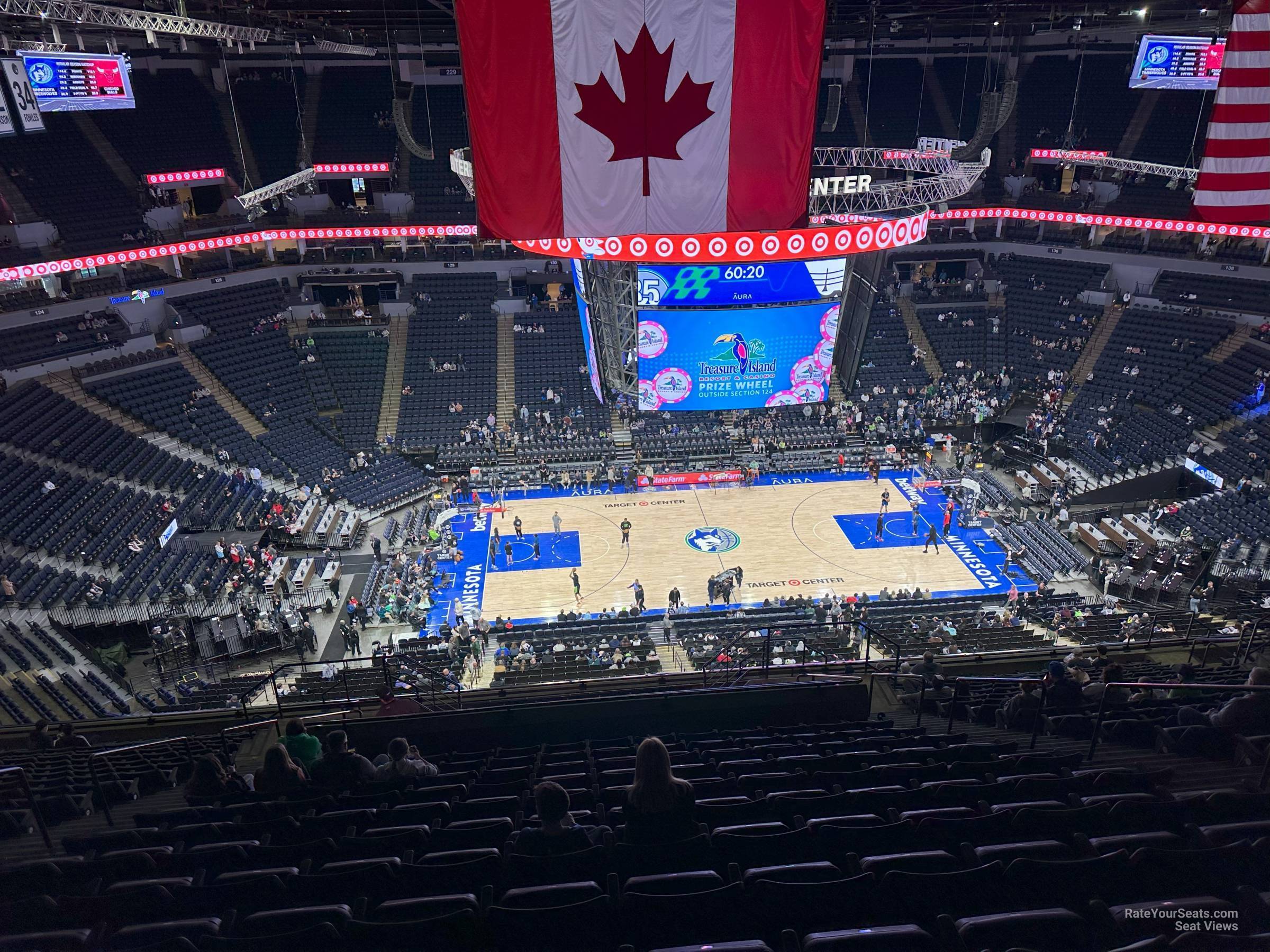 section 212, row v seat view  for basketball - target center