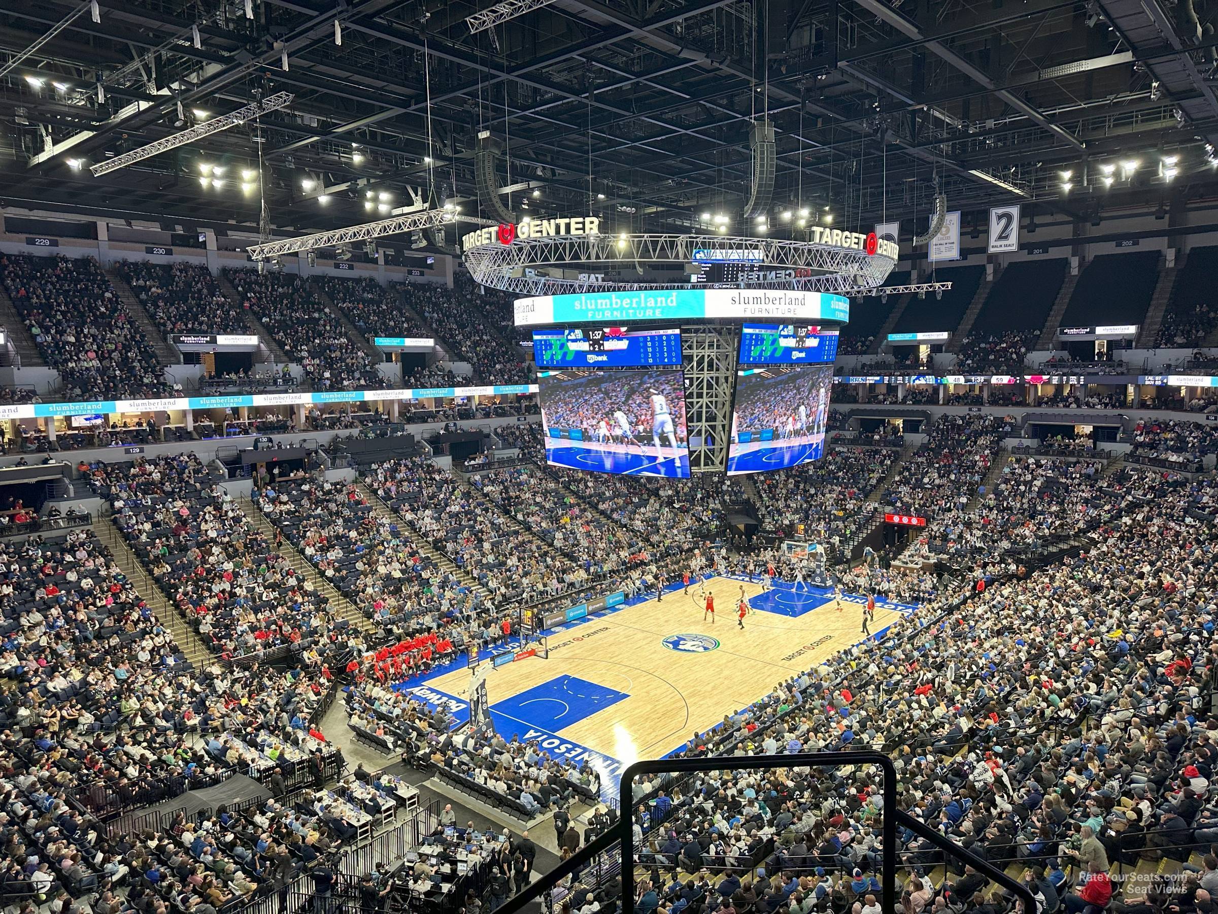 section 217, row c seat view  for basketball - target center