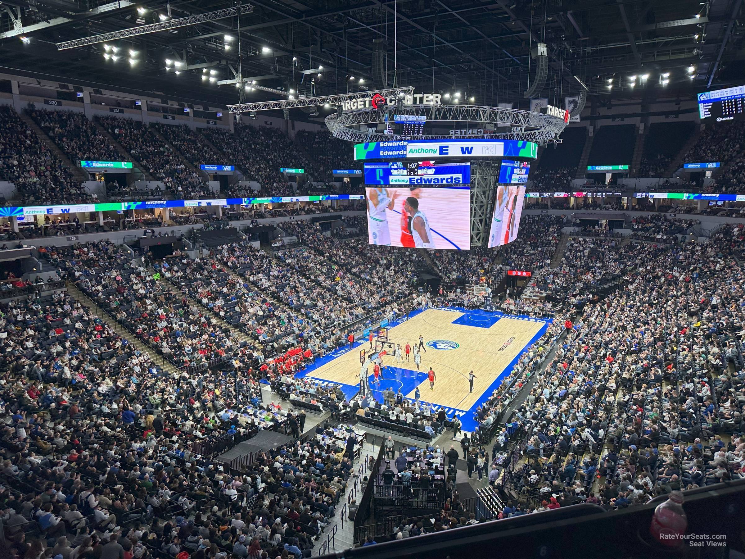 section 218, row c seat view  for basketball - target center