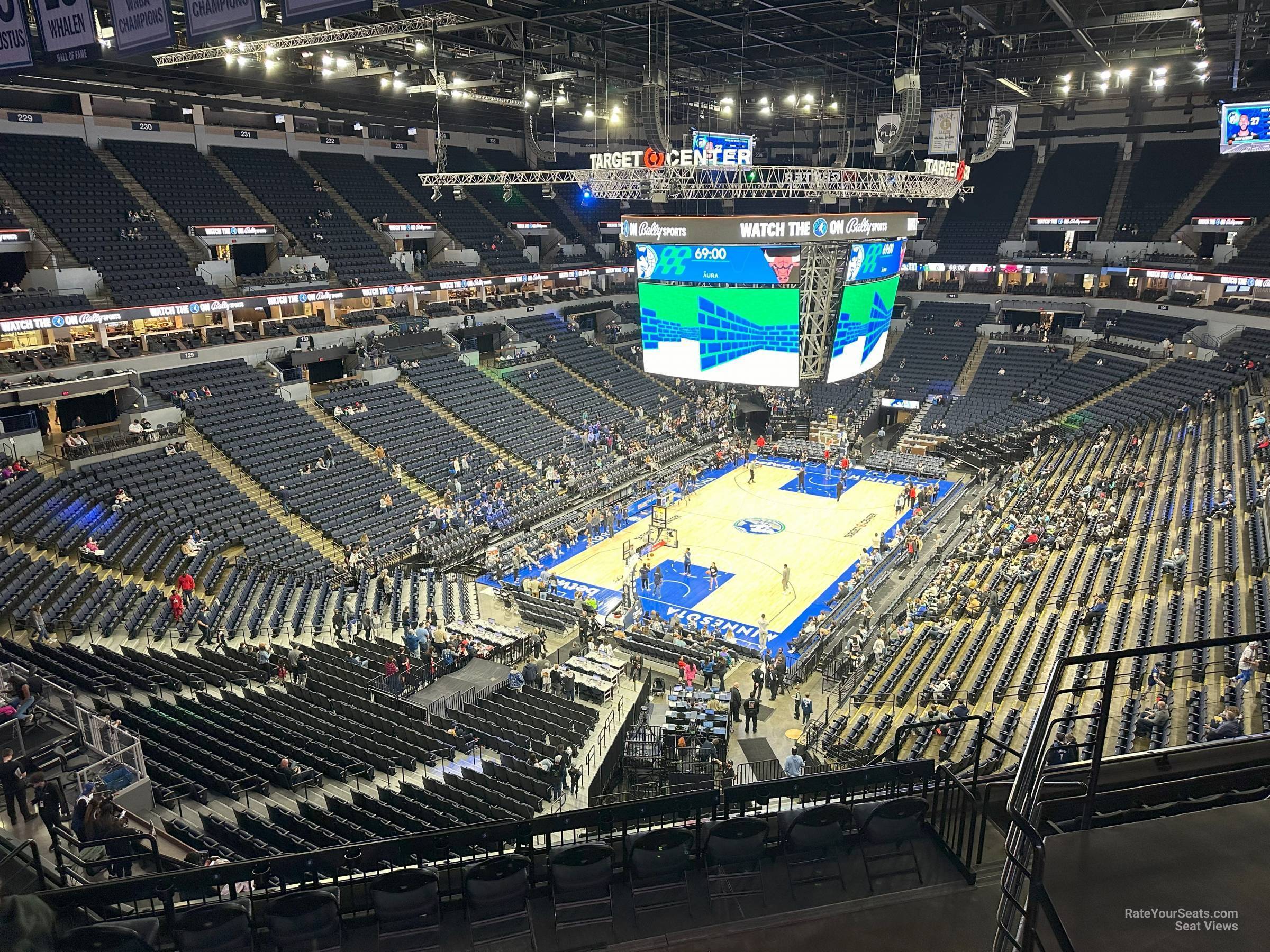section 218, row j seat view  for basketball - target center
