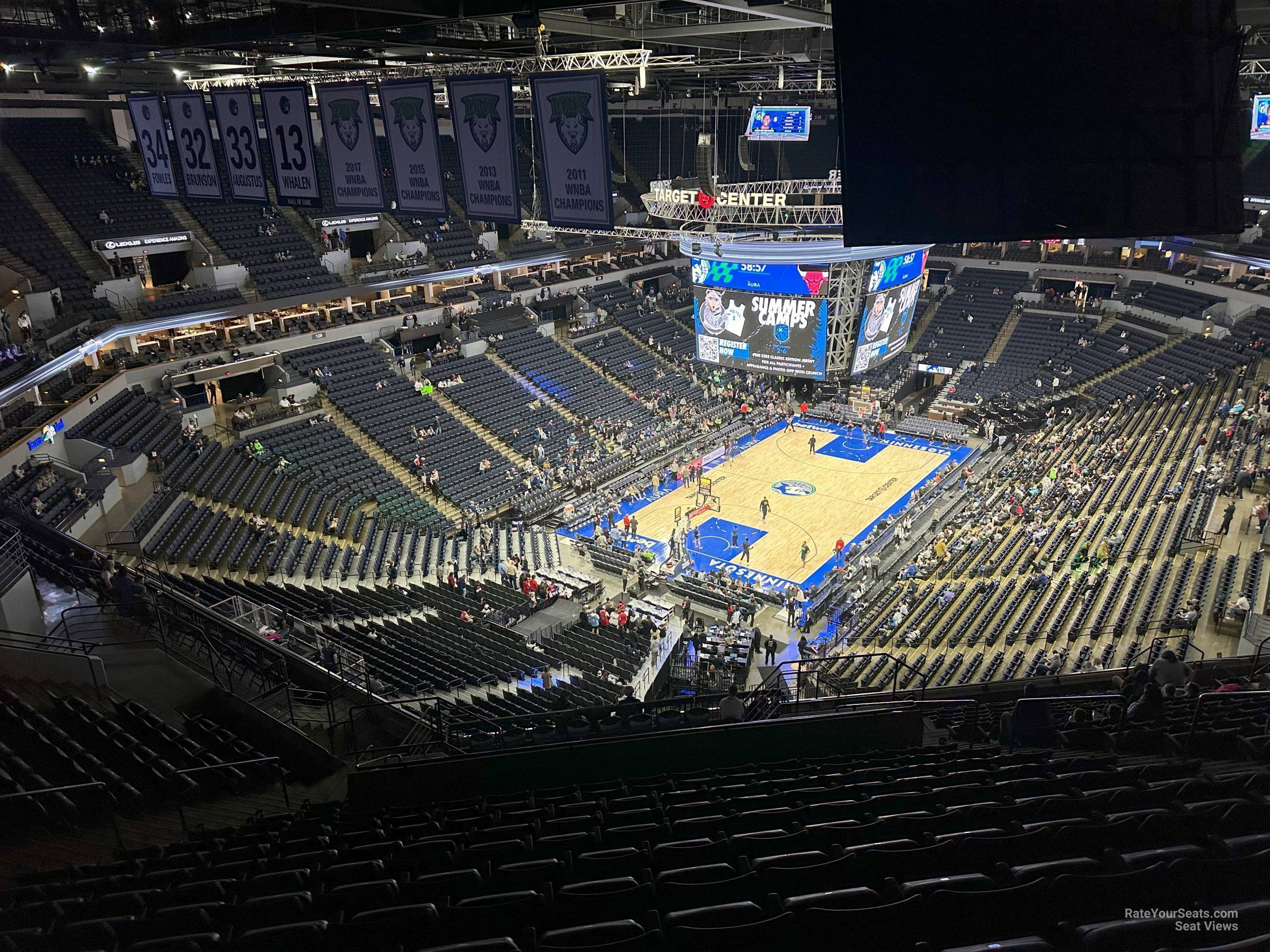 section 218, row v seat view  for basketball - target center