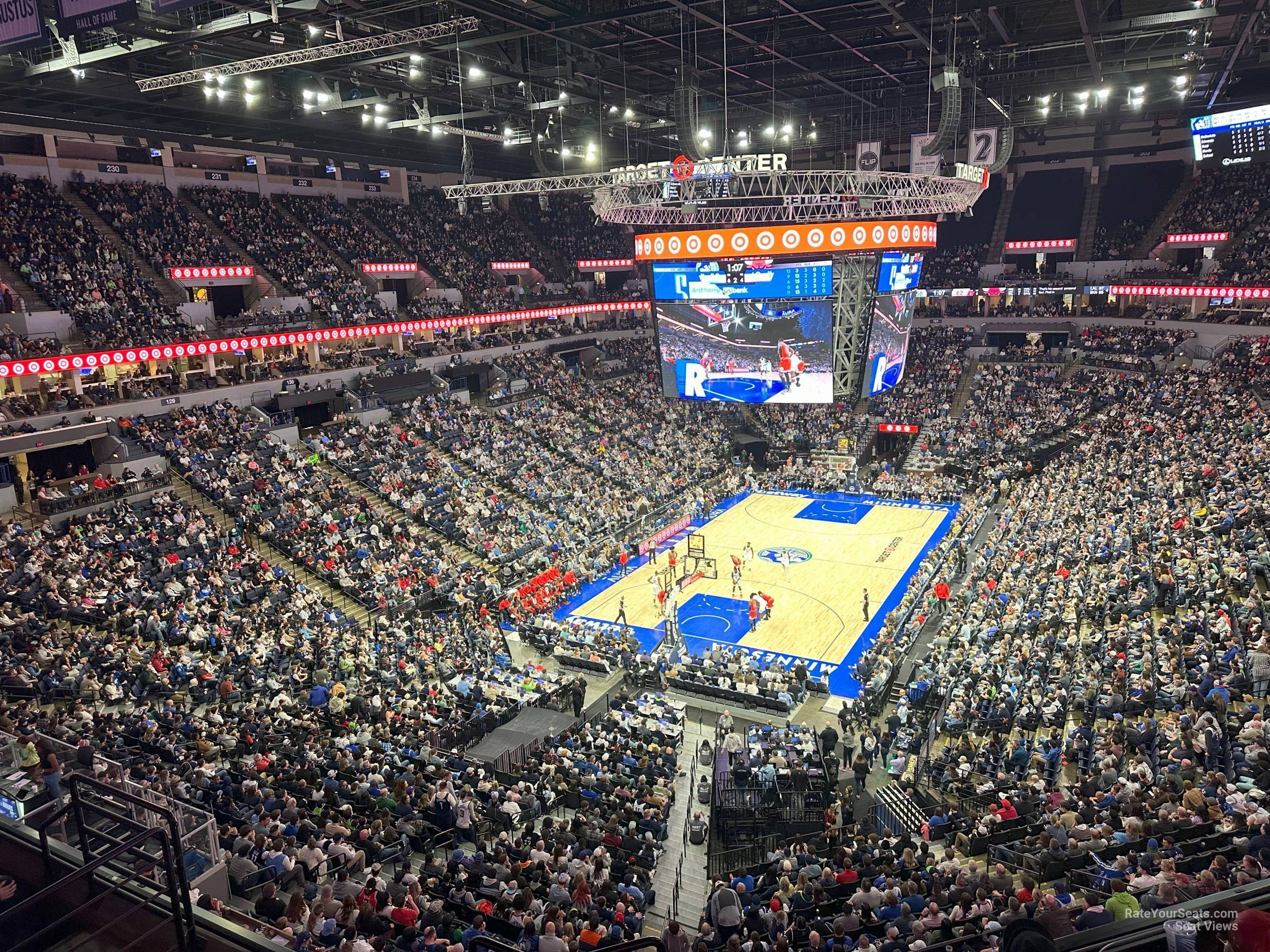 section 219, row e seat view  for basketball - target center