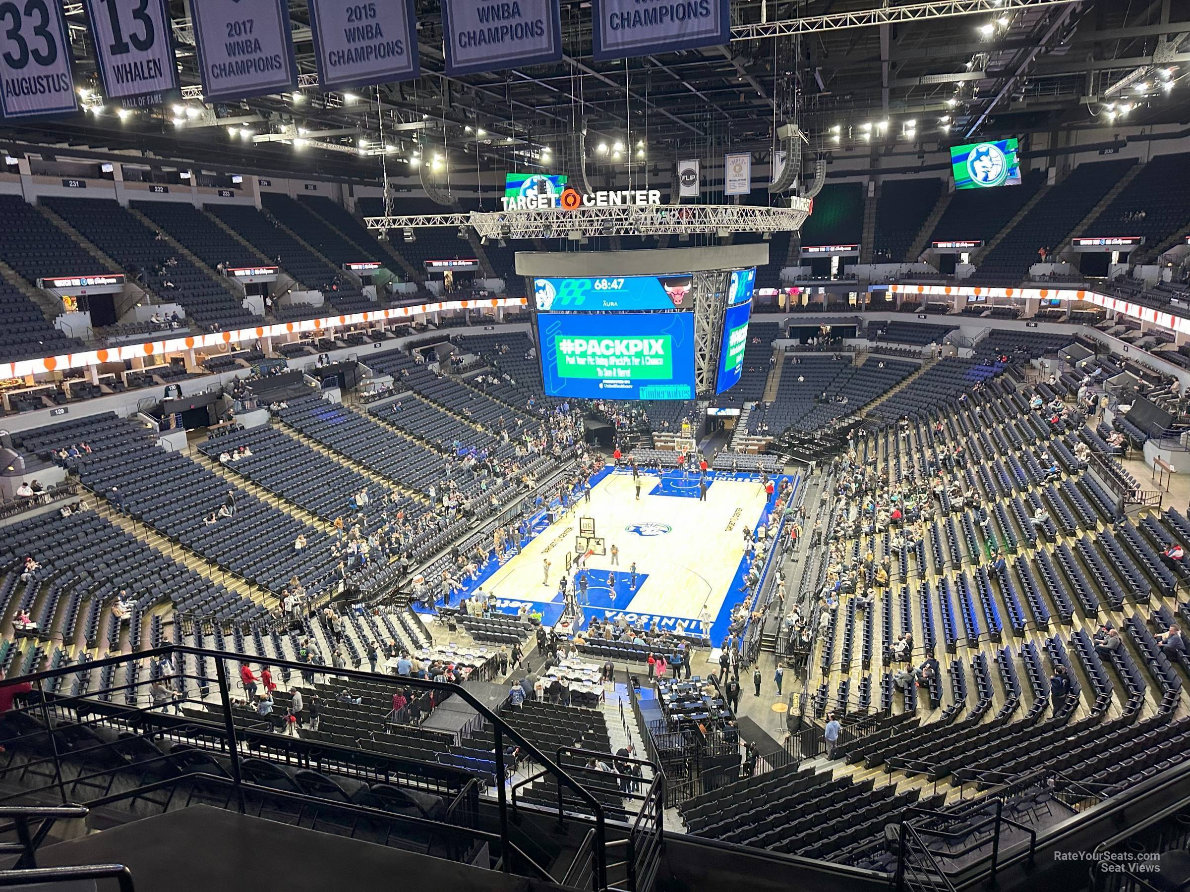 section 219, row j seat view for basketball - target center