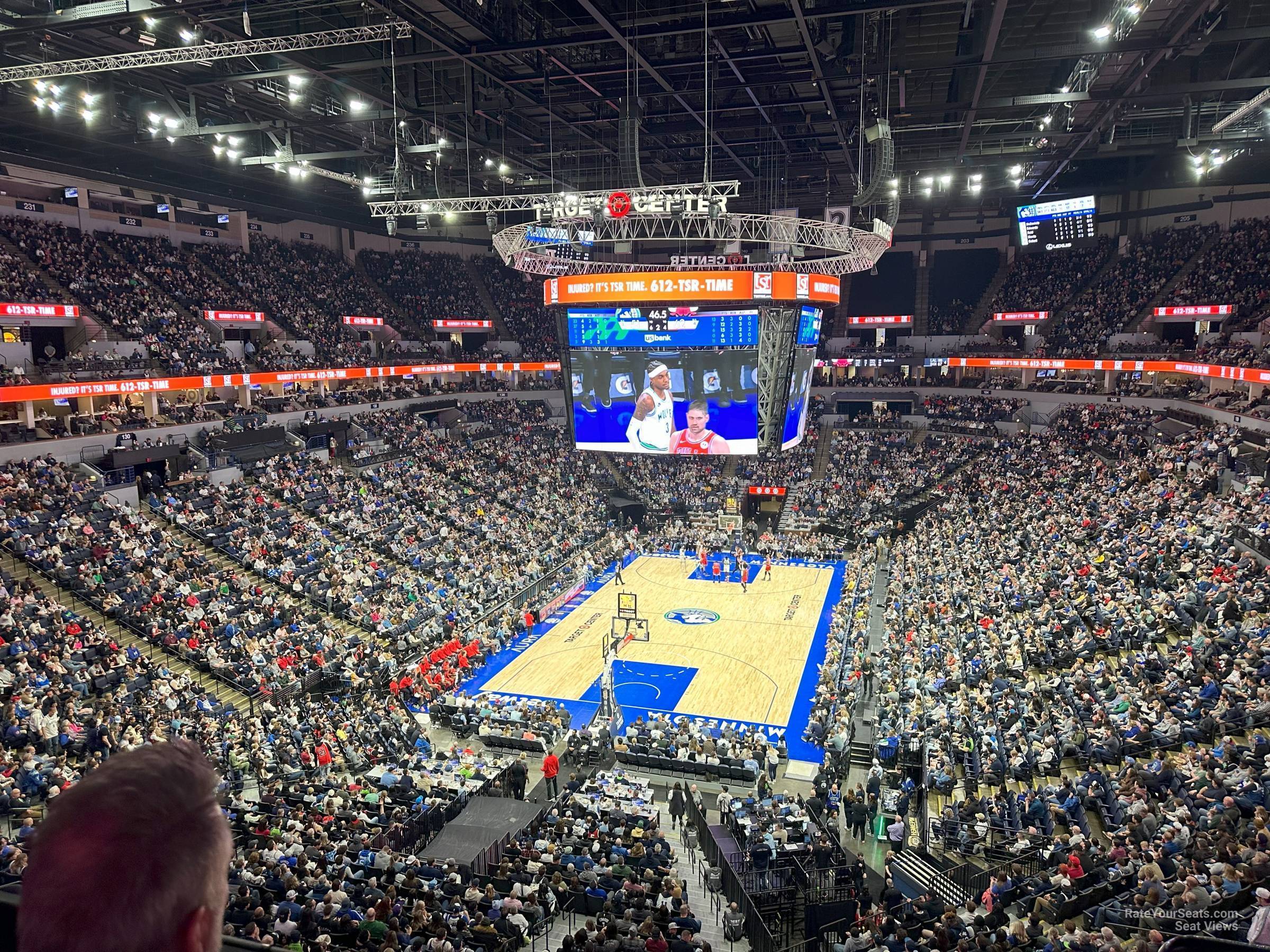 section 220, row c seat view  for basketball - target center