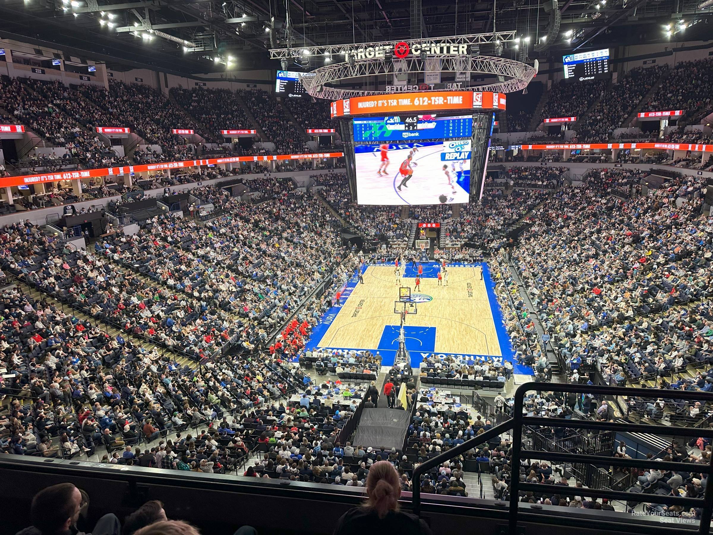 section 221, row c seat view  for basketball - target center