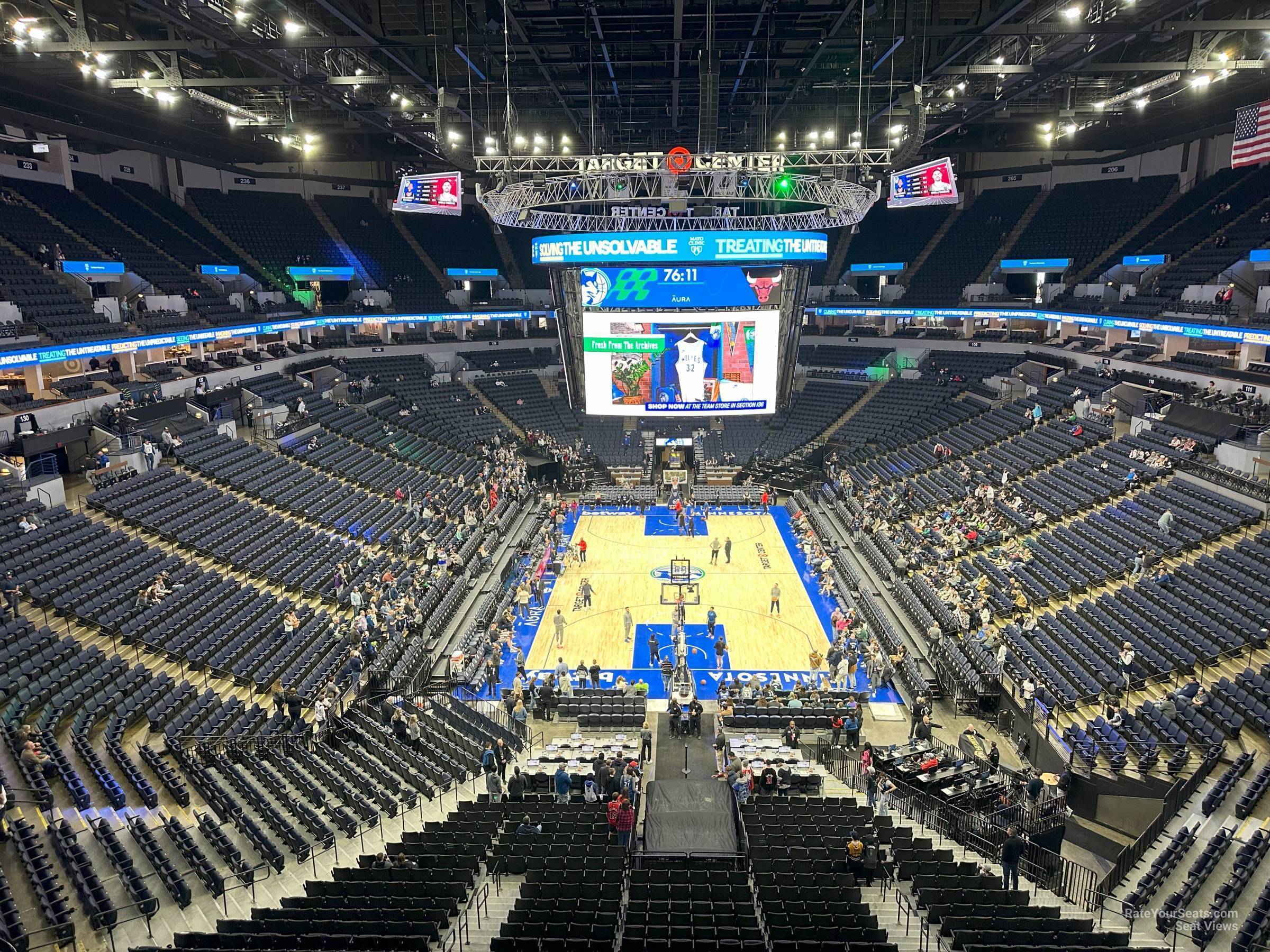 section 221, row e seat view  for basketball - target center