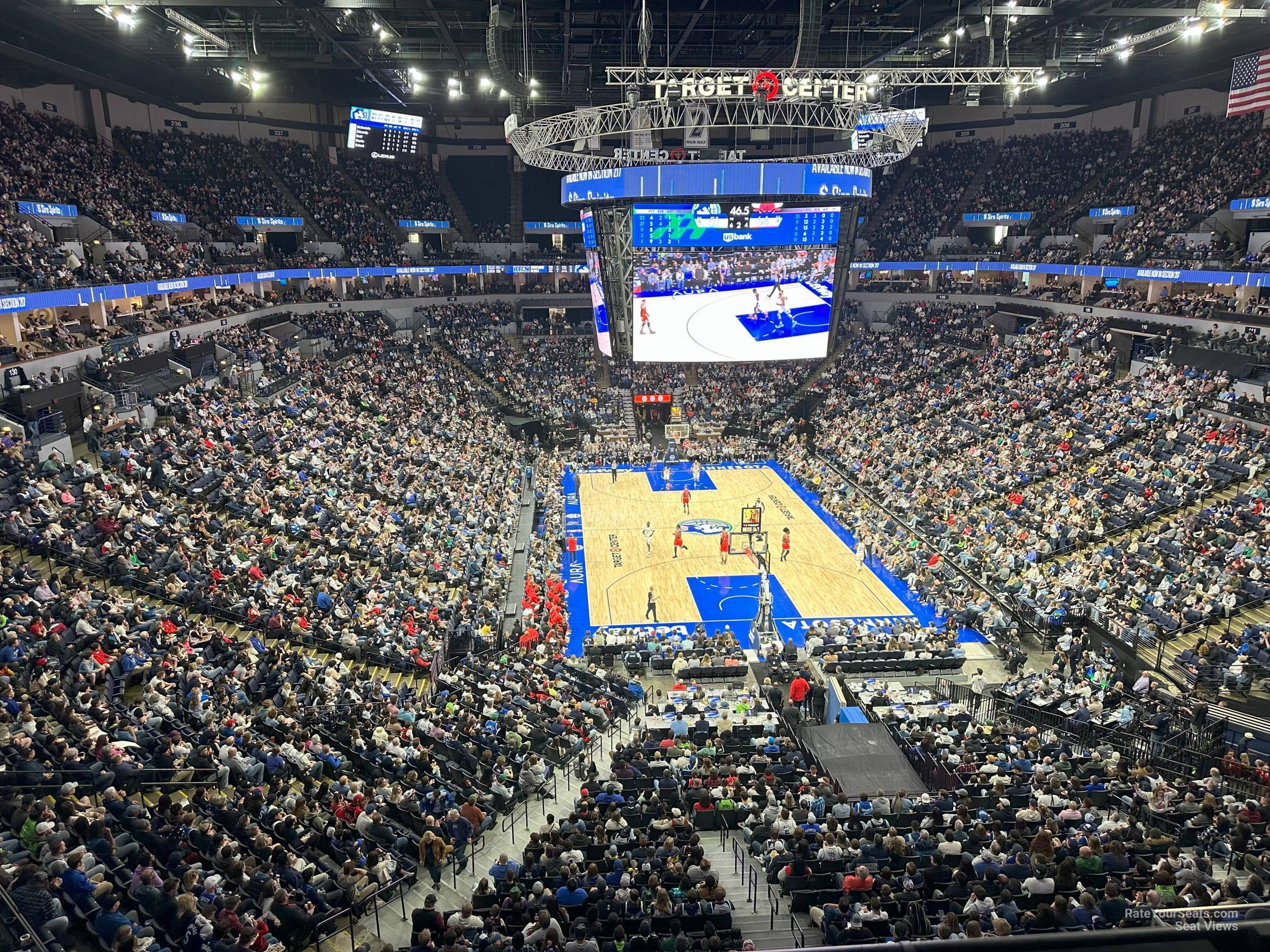 section 222, row c seat view  for basketball - target center