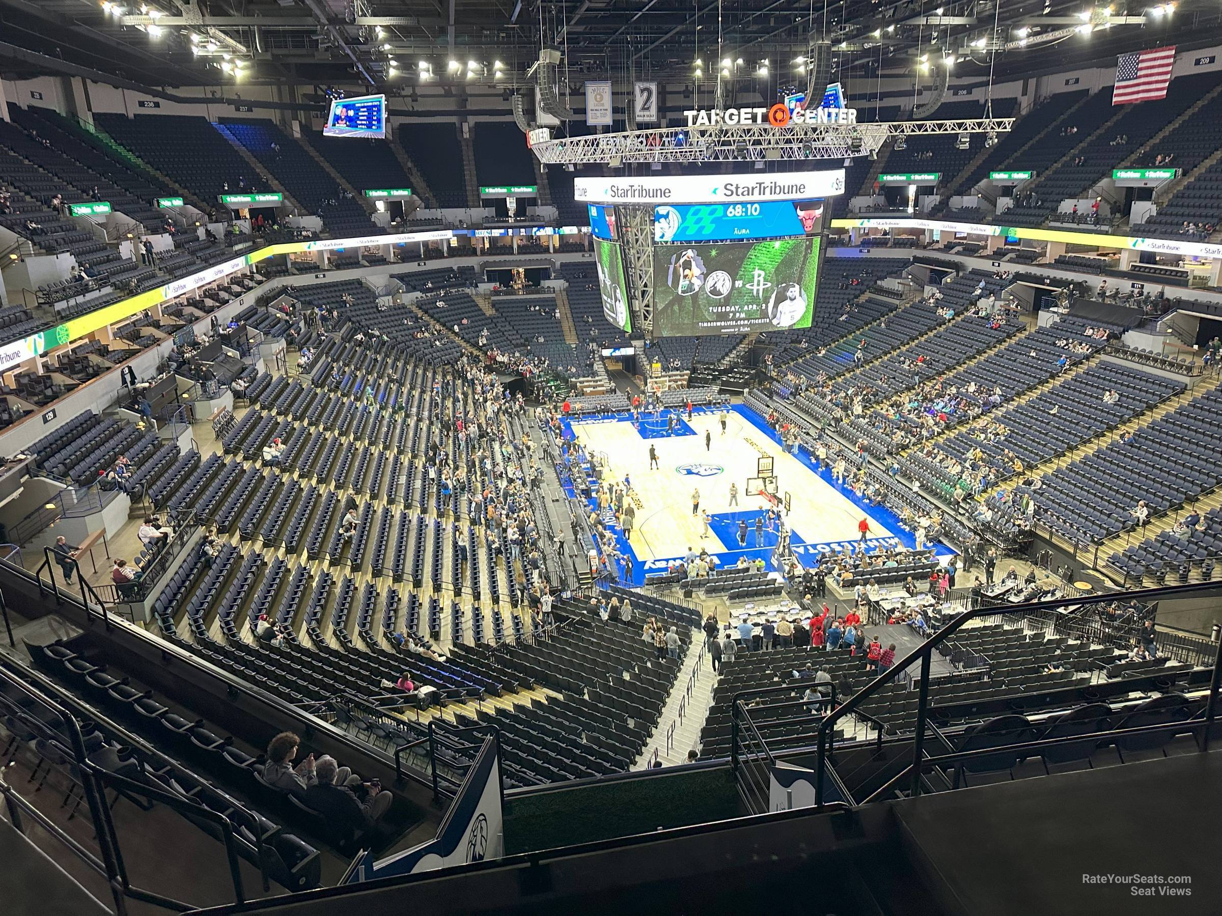 section 223, row j seat view  for basketball - target center