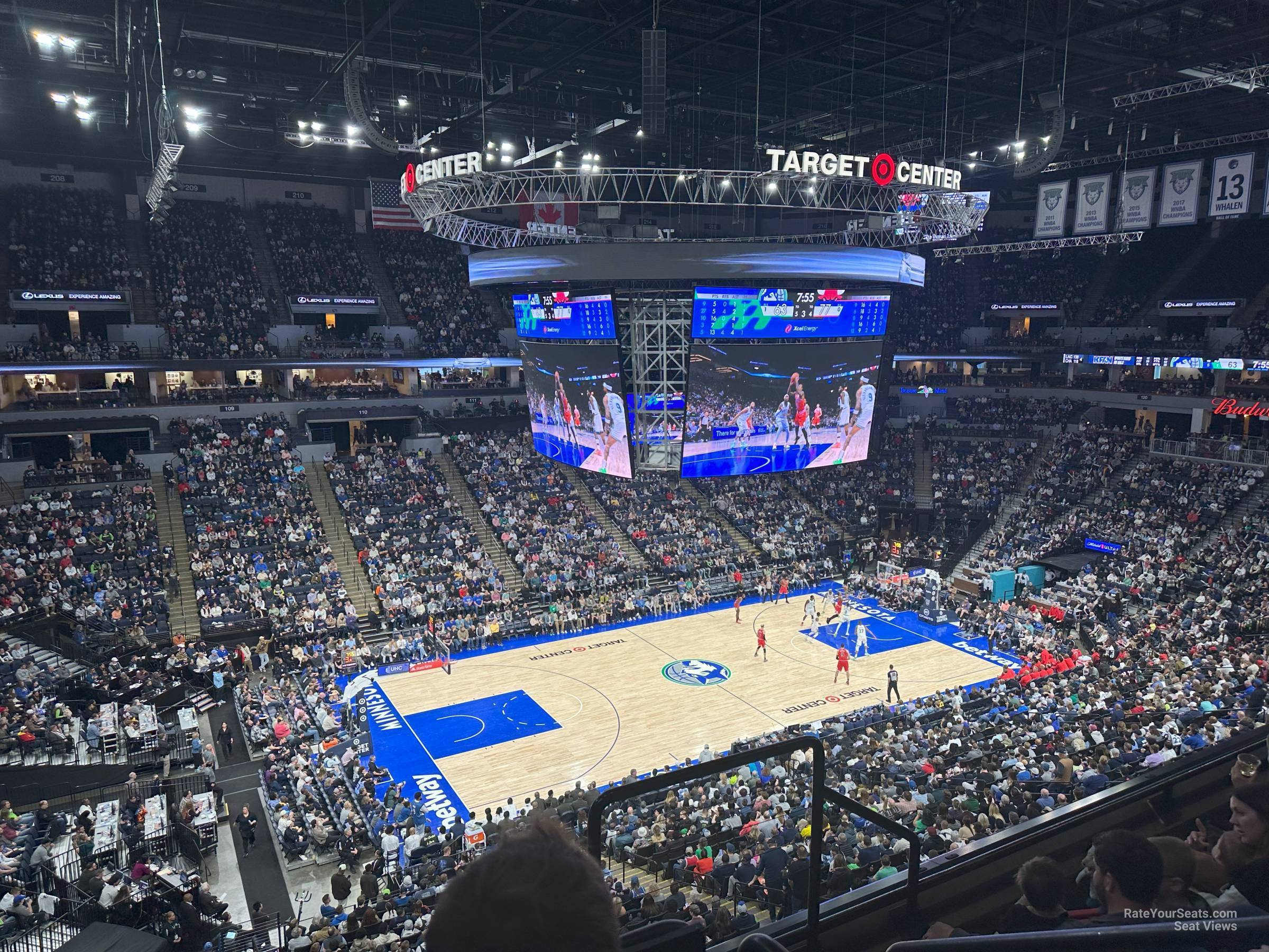 section 234, row c seat view  for basketball - target center