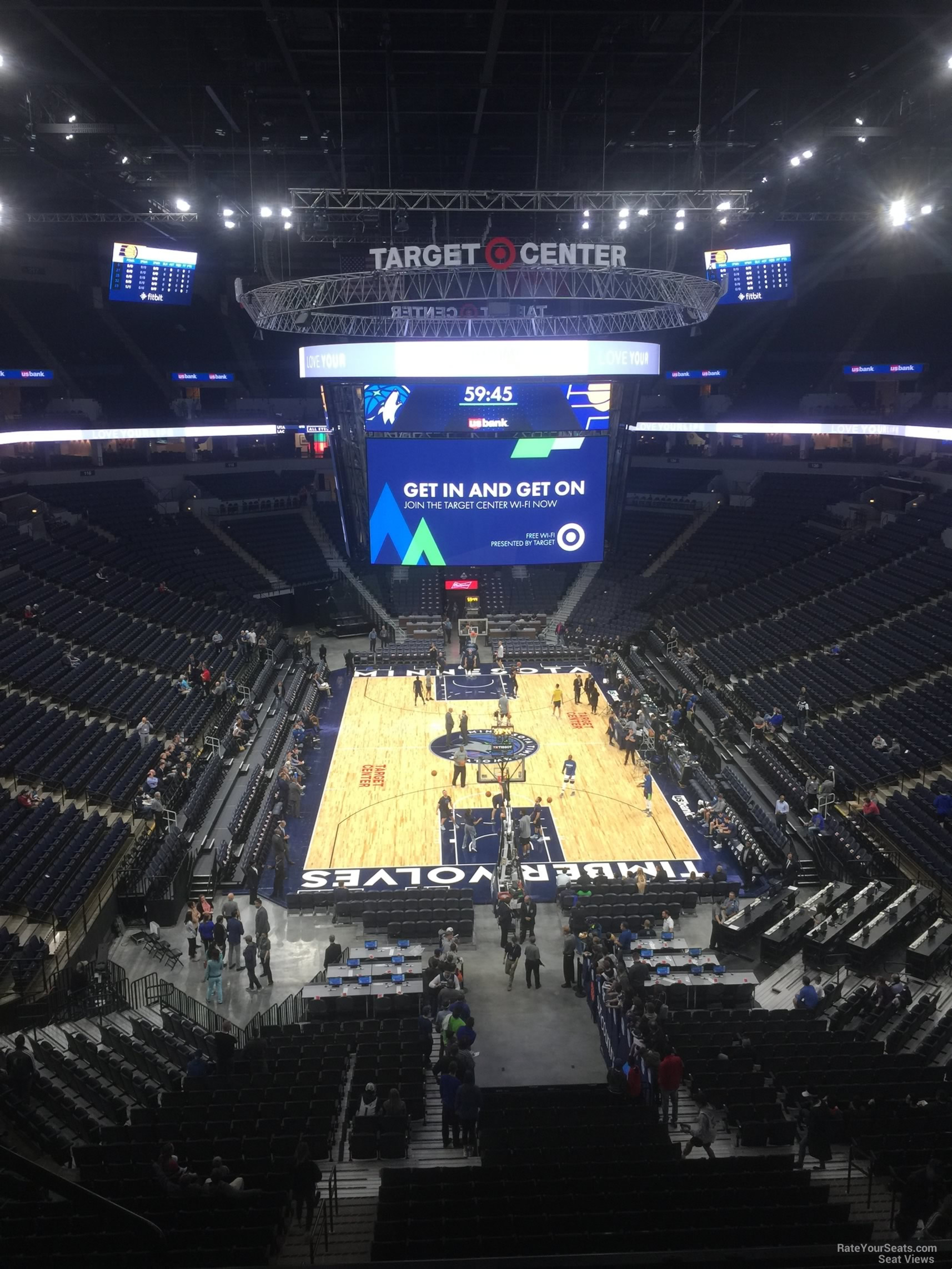 section 201, row d seat view  for basketball - target center