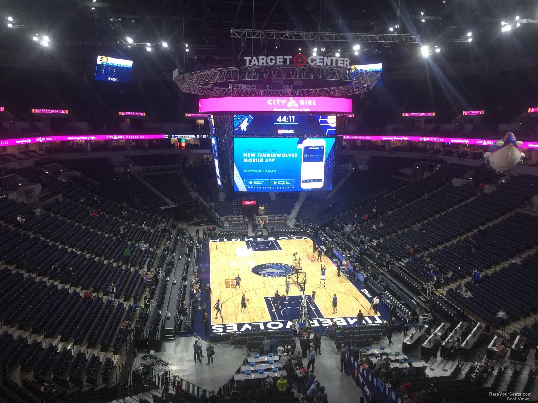 section 202, row d seat view  for basketball - target center