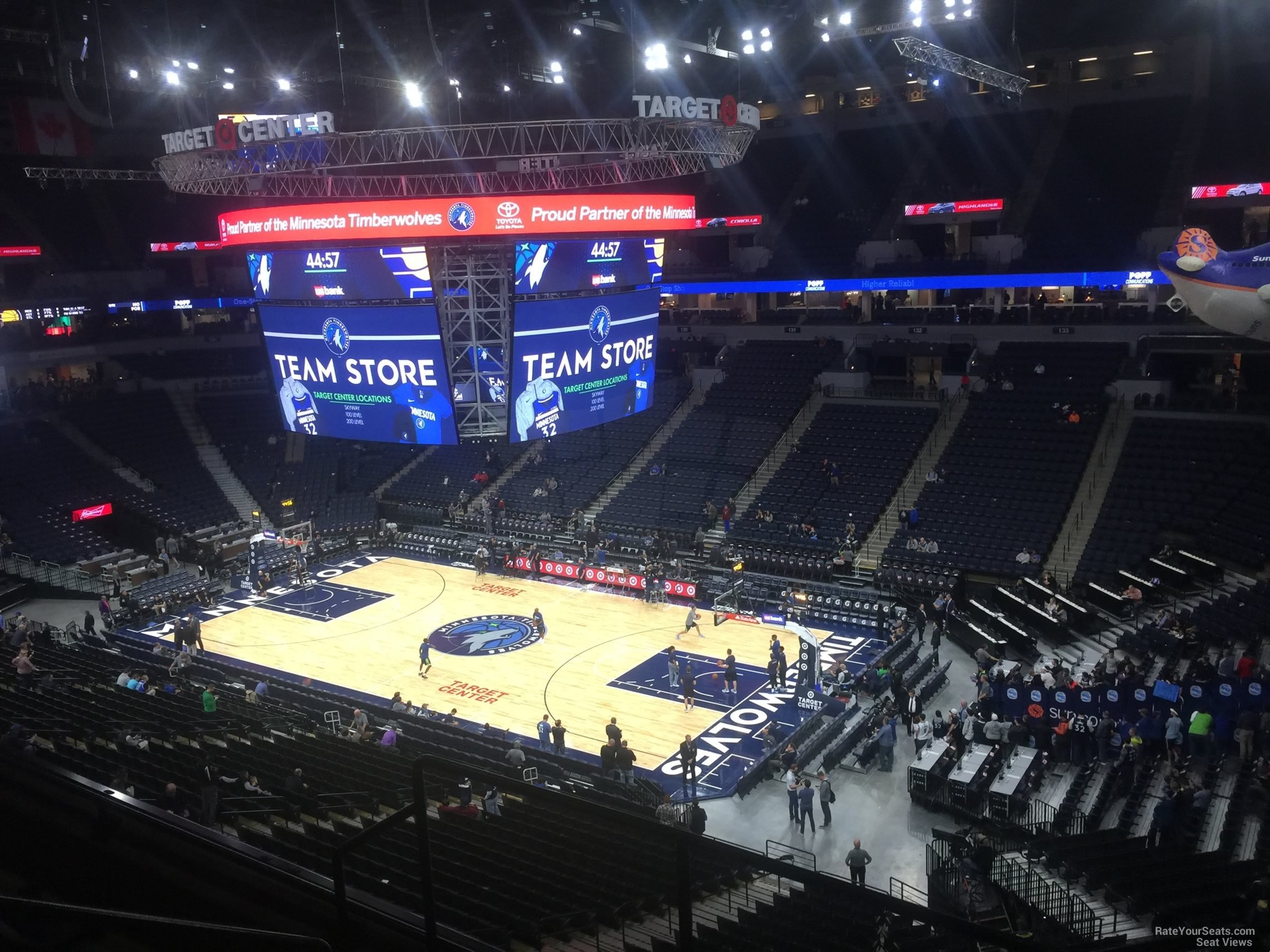 section 205, row d seat view  for basketball - target center