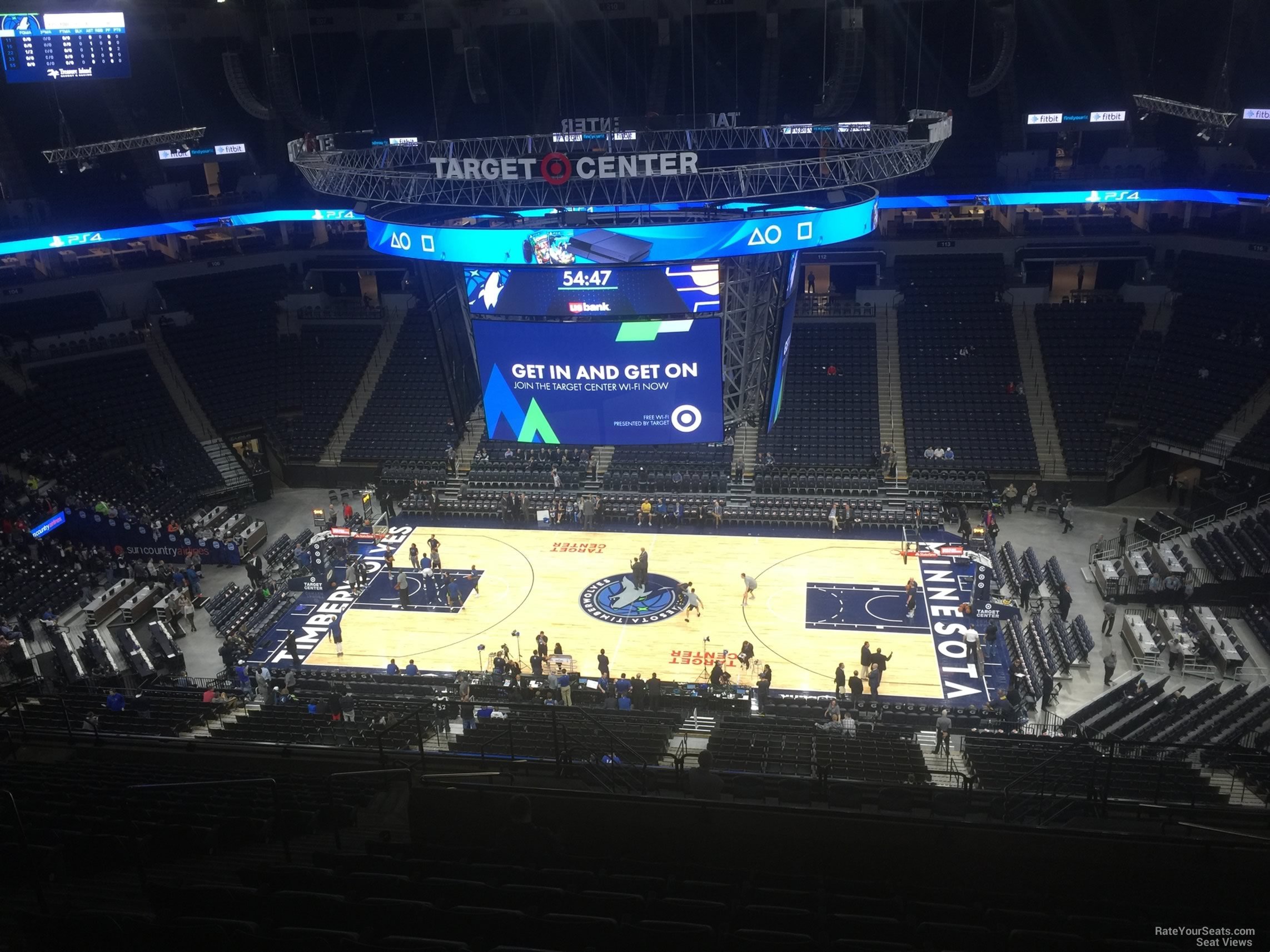 section 230, row t seat view  for basketball - target center
