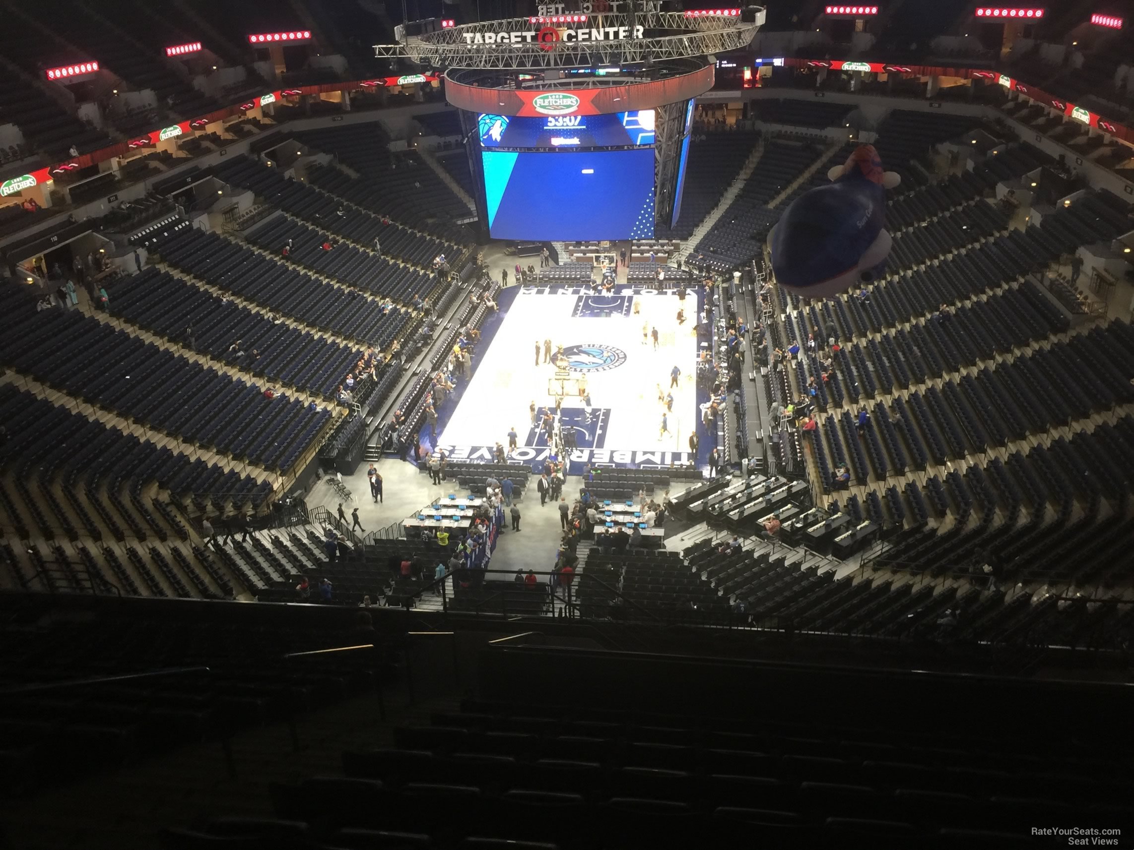 section 240, row t seat view  for basketball - target center