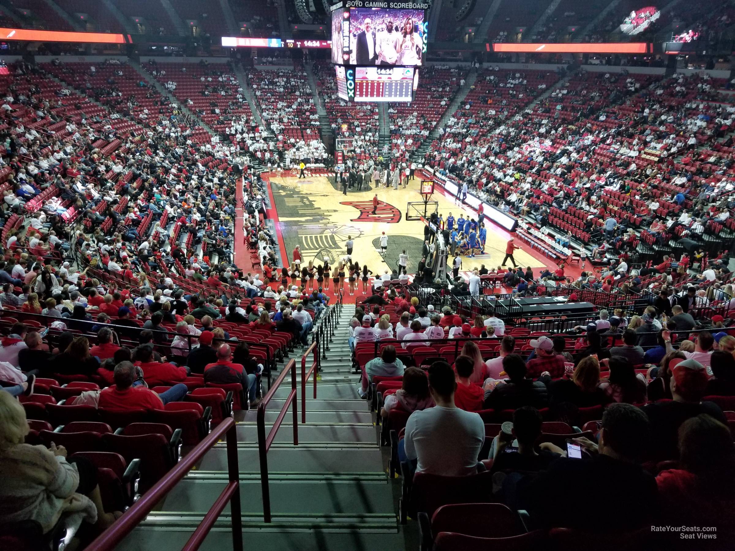section 101, row x seat view  - thomas and mack center