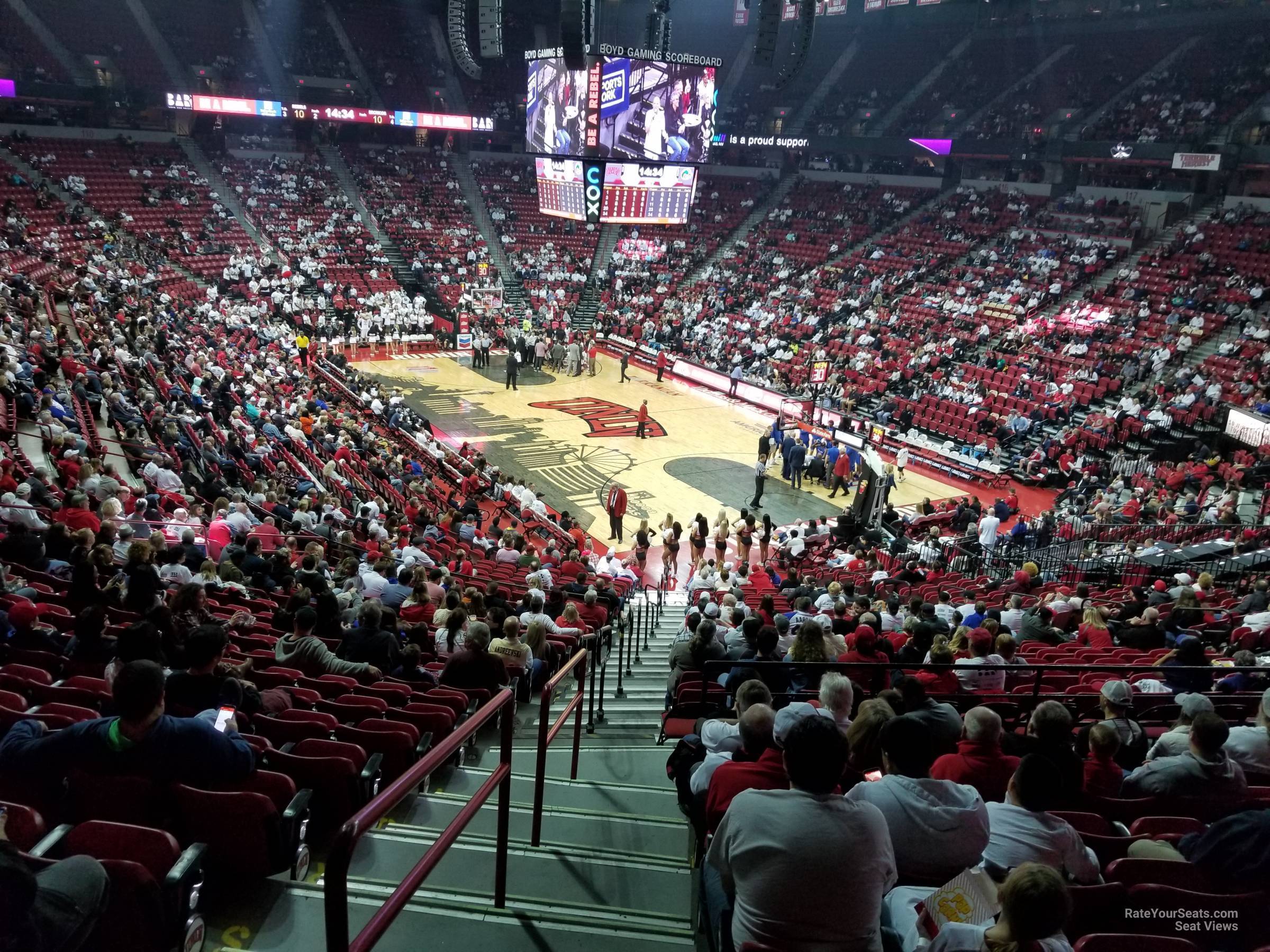 section 102, row v seat view  - thomas and mack center