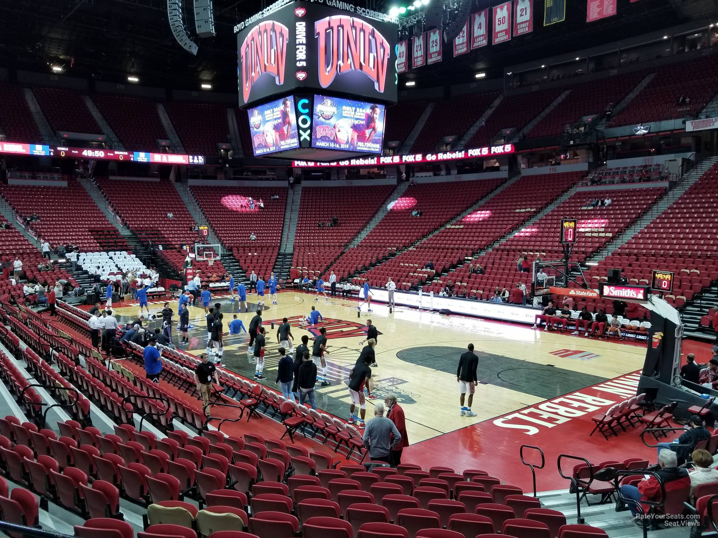 section 103, row g seat view  - thomas and mack center