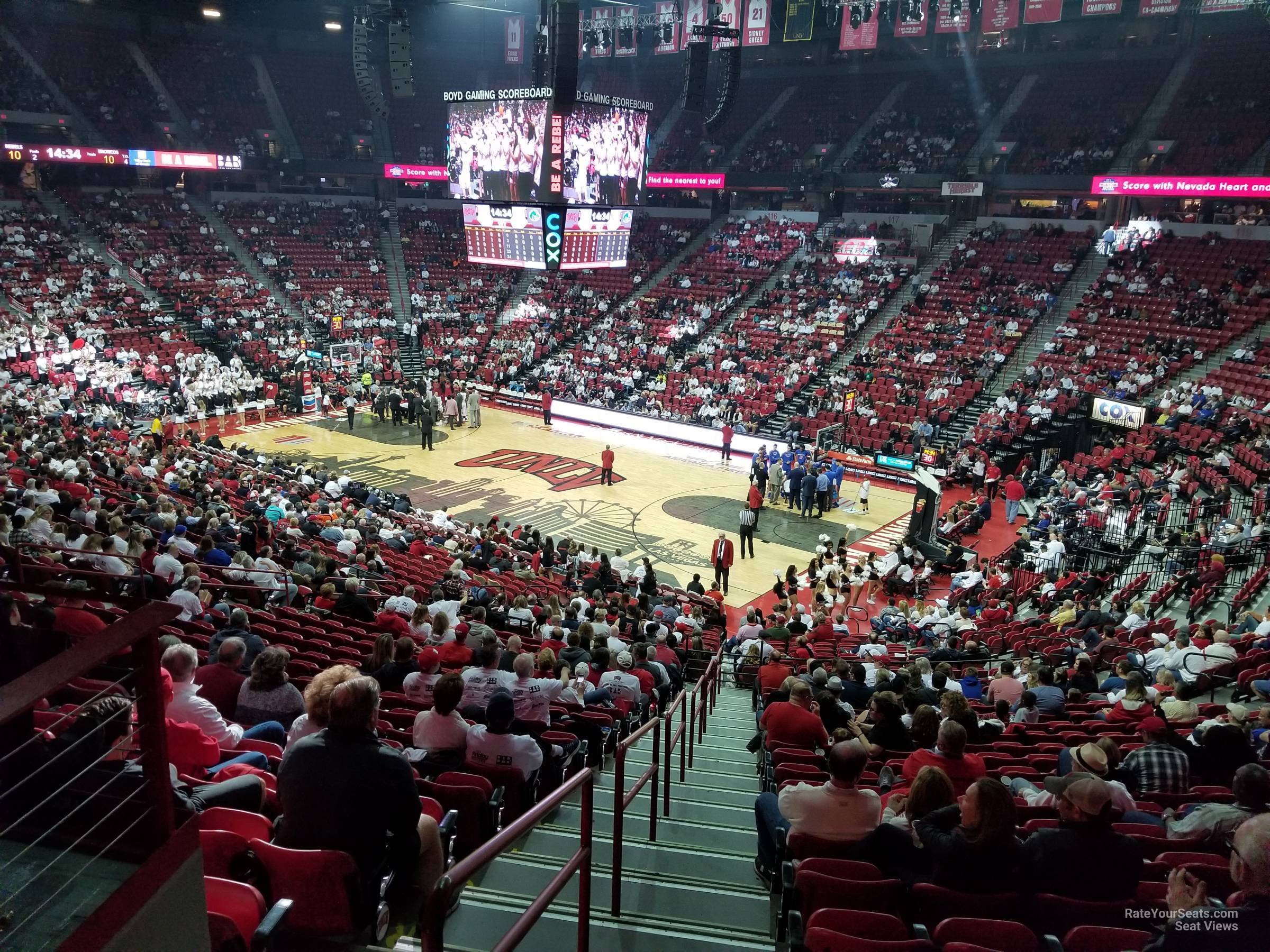 section 103, row v seat view  - thomas and mack center