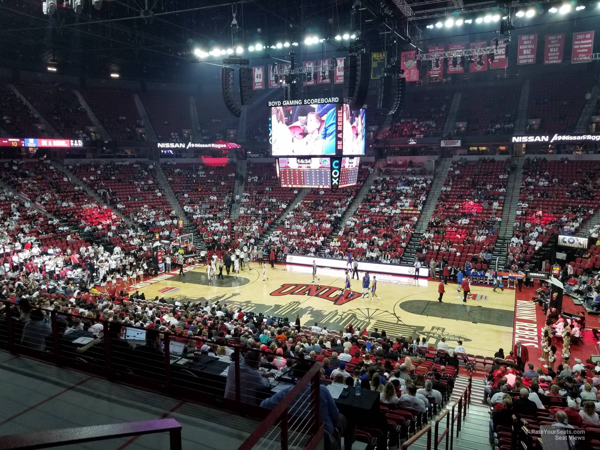 section 104, row v seat view  - thomas and mack center