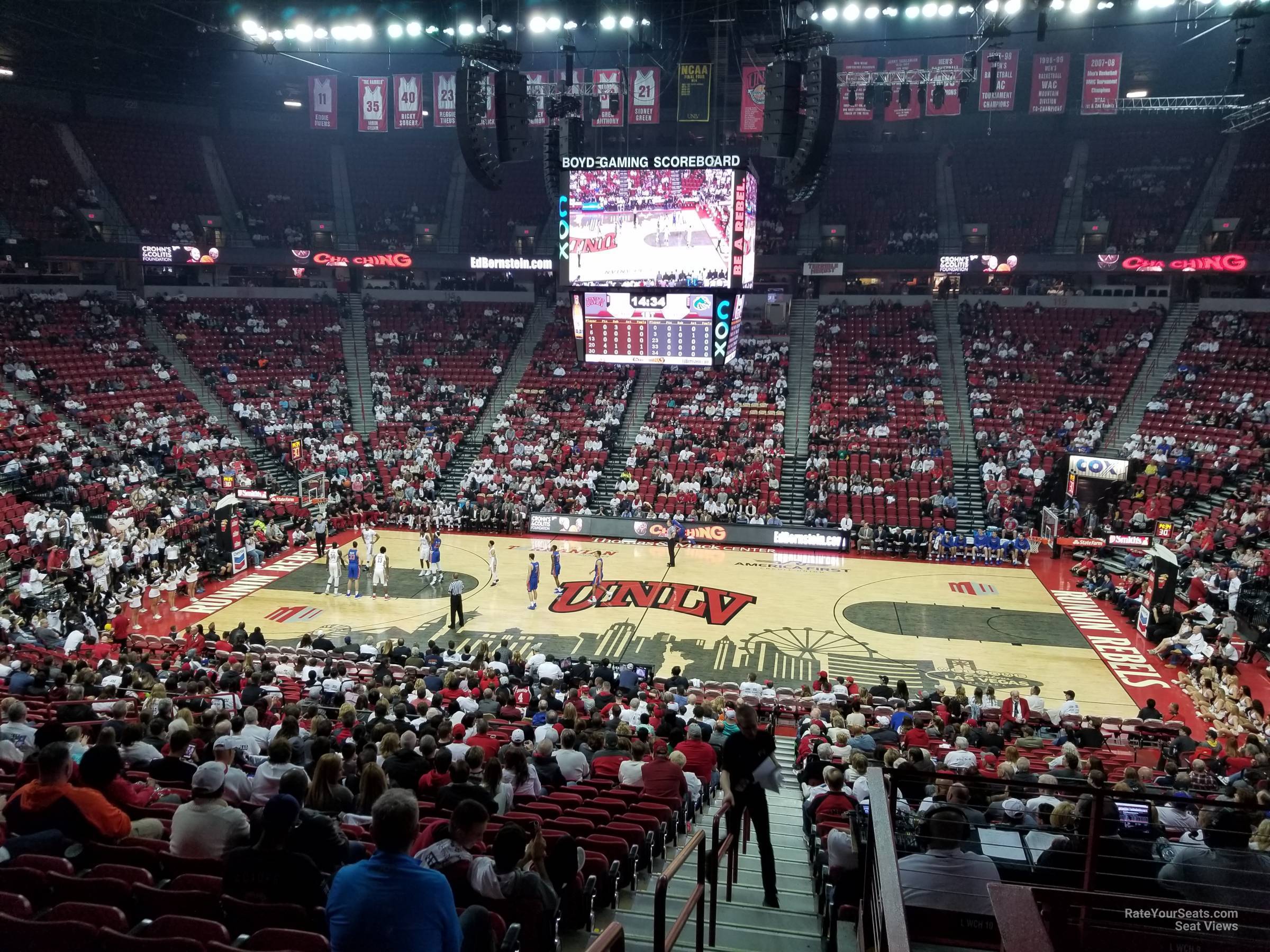 section 105, row v seat view  - thomas and mack center