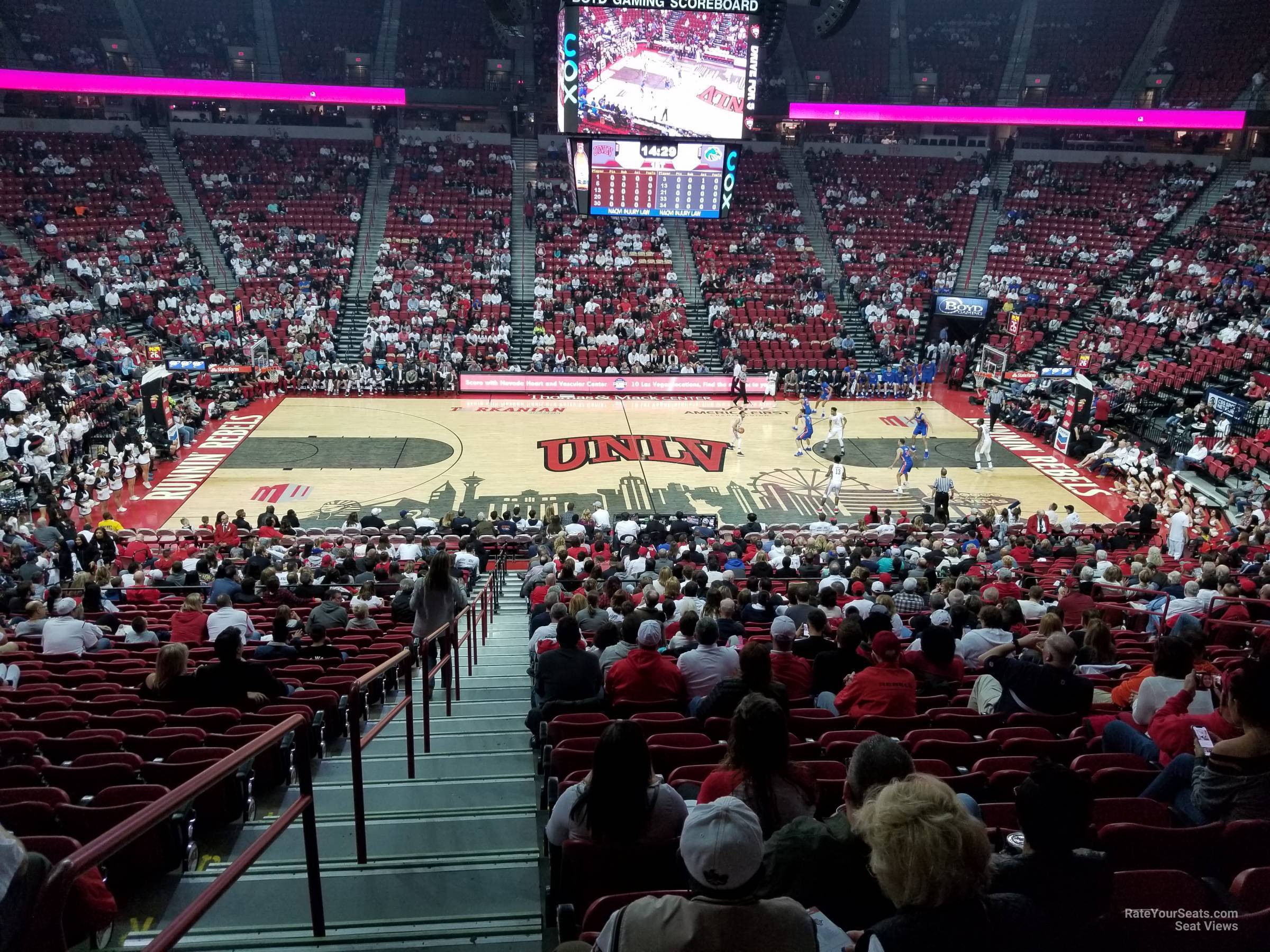 section 106, row v seat view  - thomas and mack center