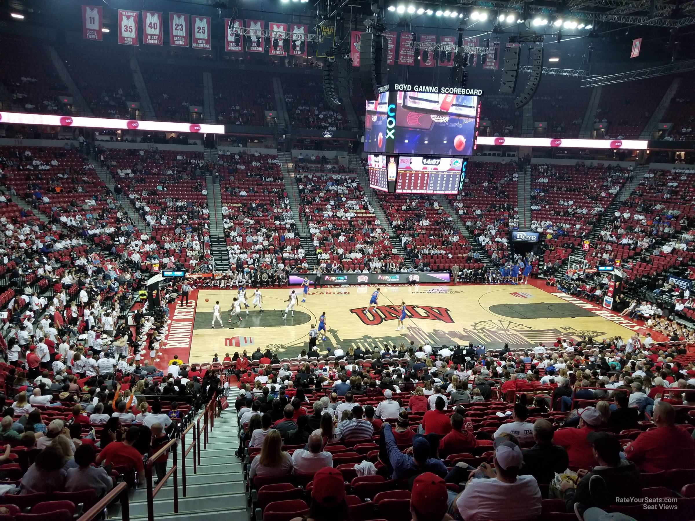 section 107, row v seat view  - thomas and mack center