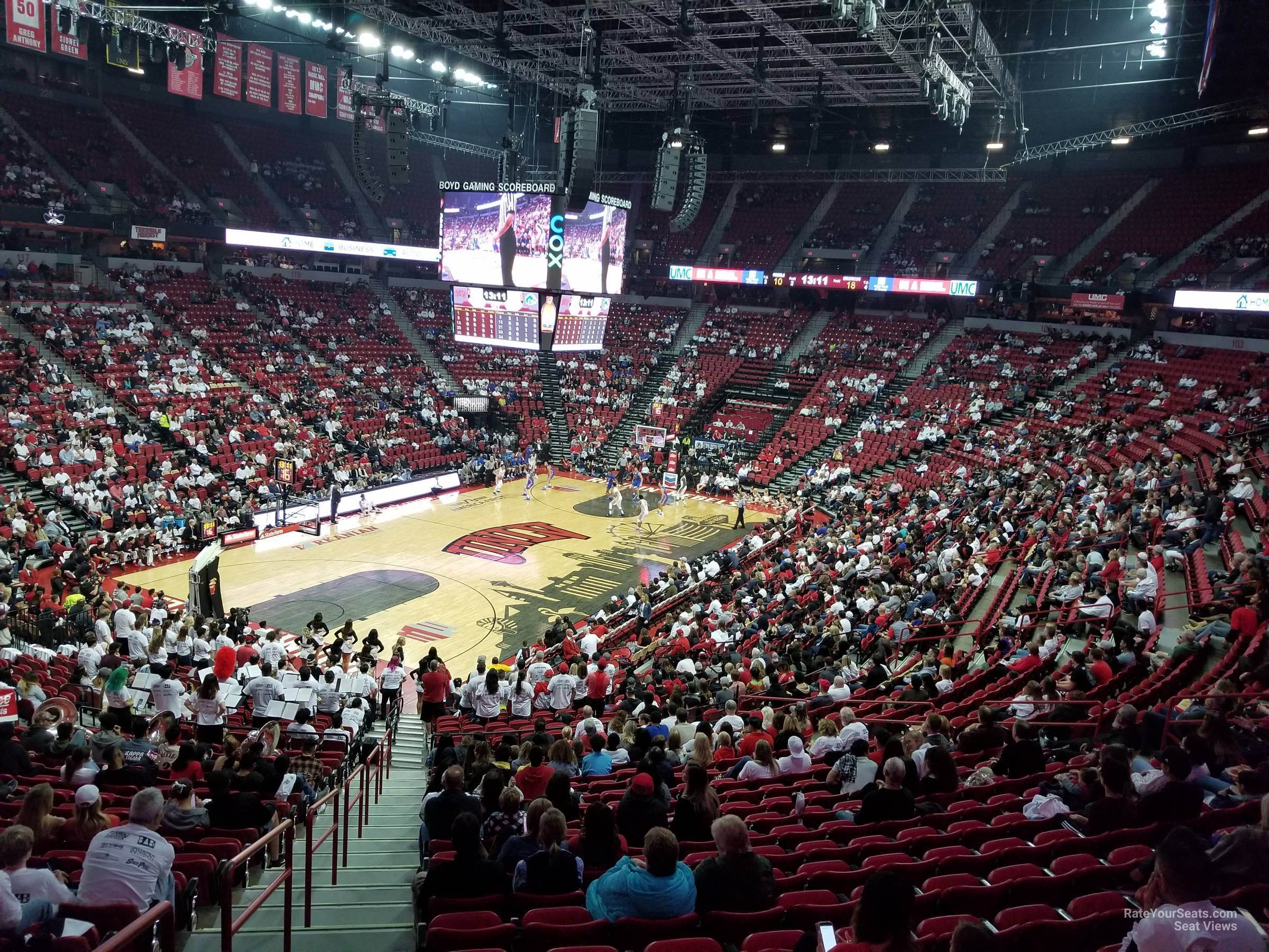 section 109, row v seat view  - thomas and mack center