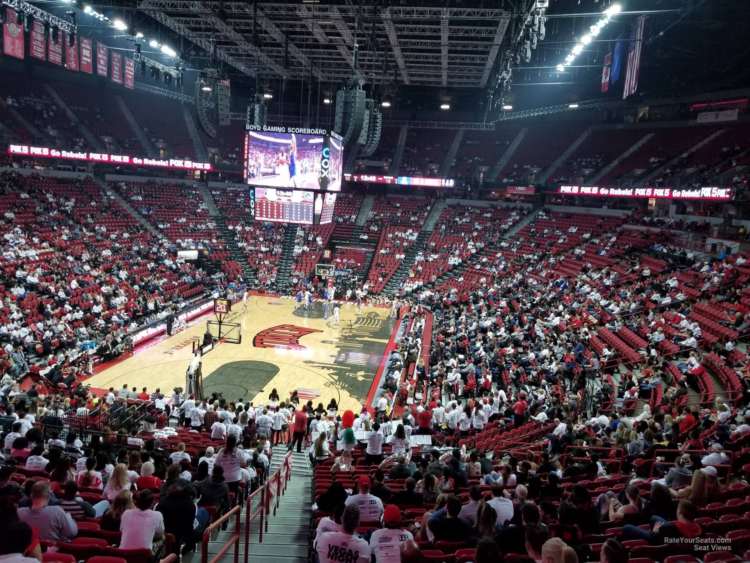 section 110, row v seat view  - thomas and mack center
