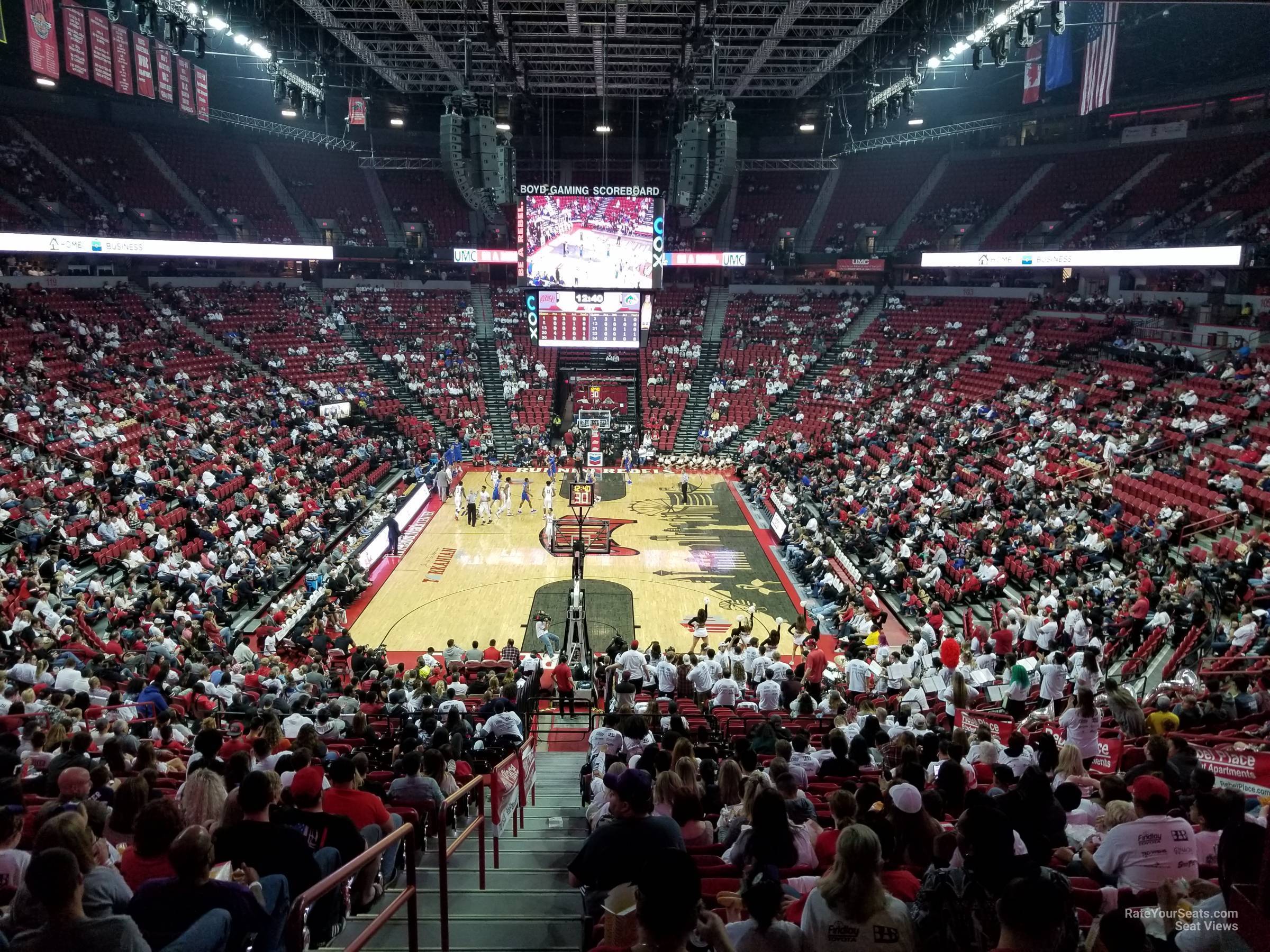 section 111, row x seat view  - thomas and mack center
