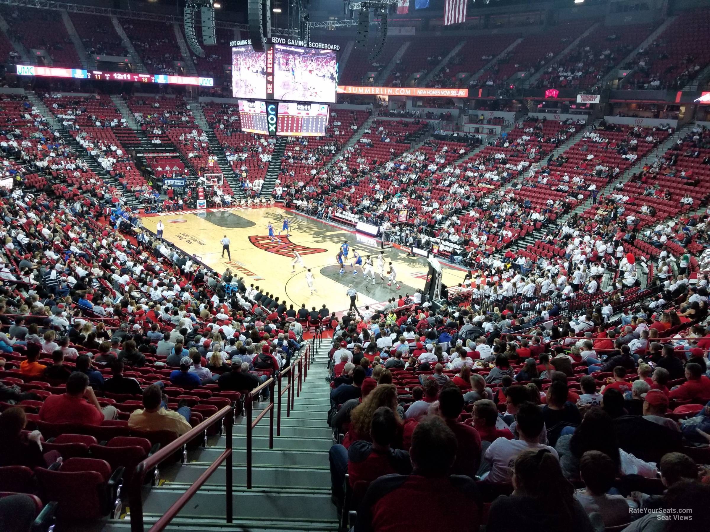 section 113, row v seat view  - thomas and mack center