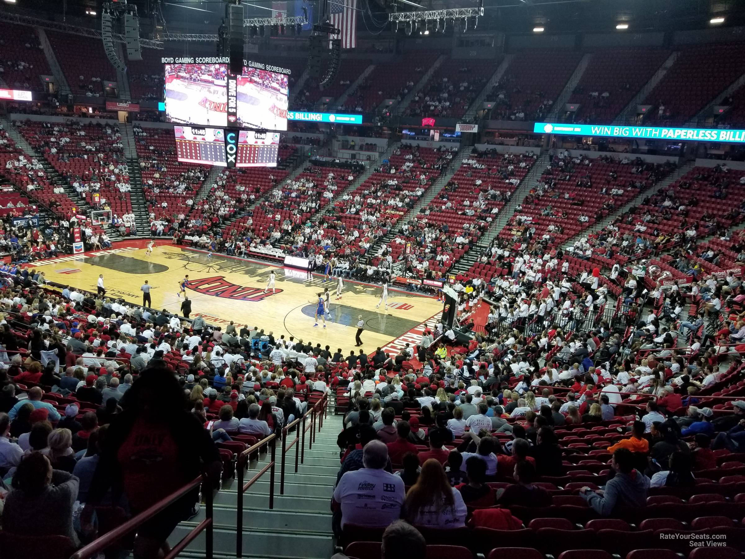 section 114, row v seat view  - thomas and mack center