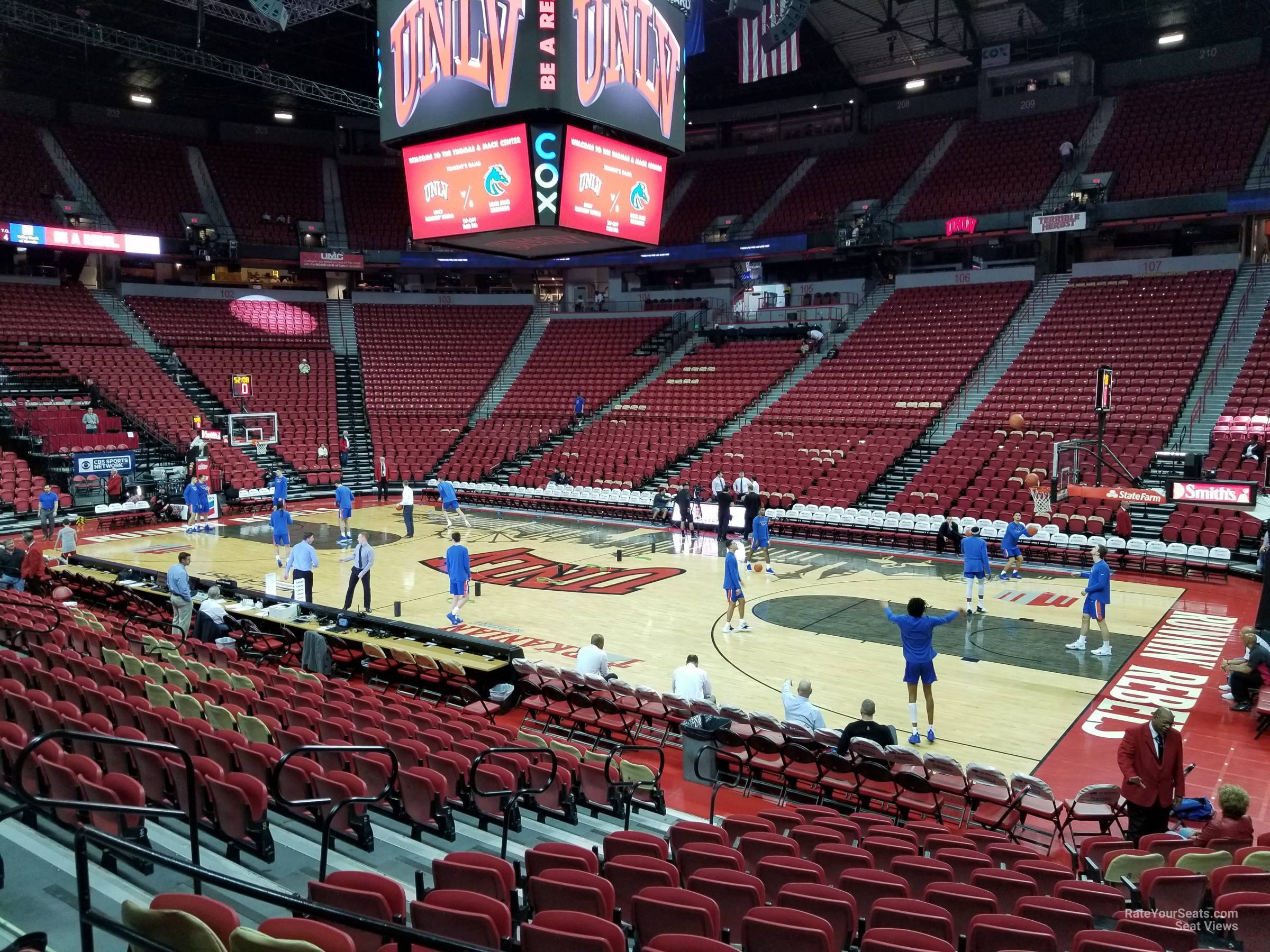 section 115, row b seat view  - thomas and mack center
