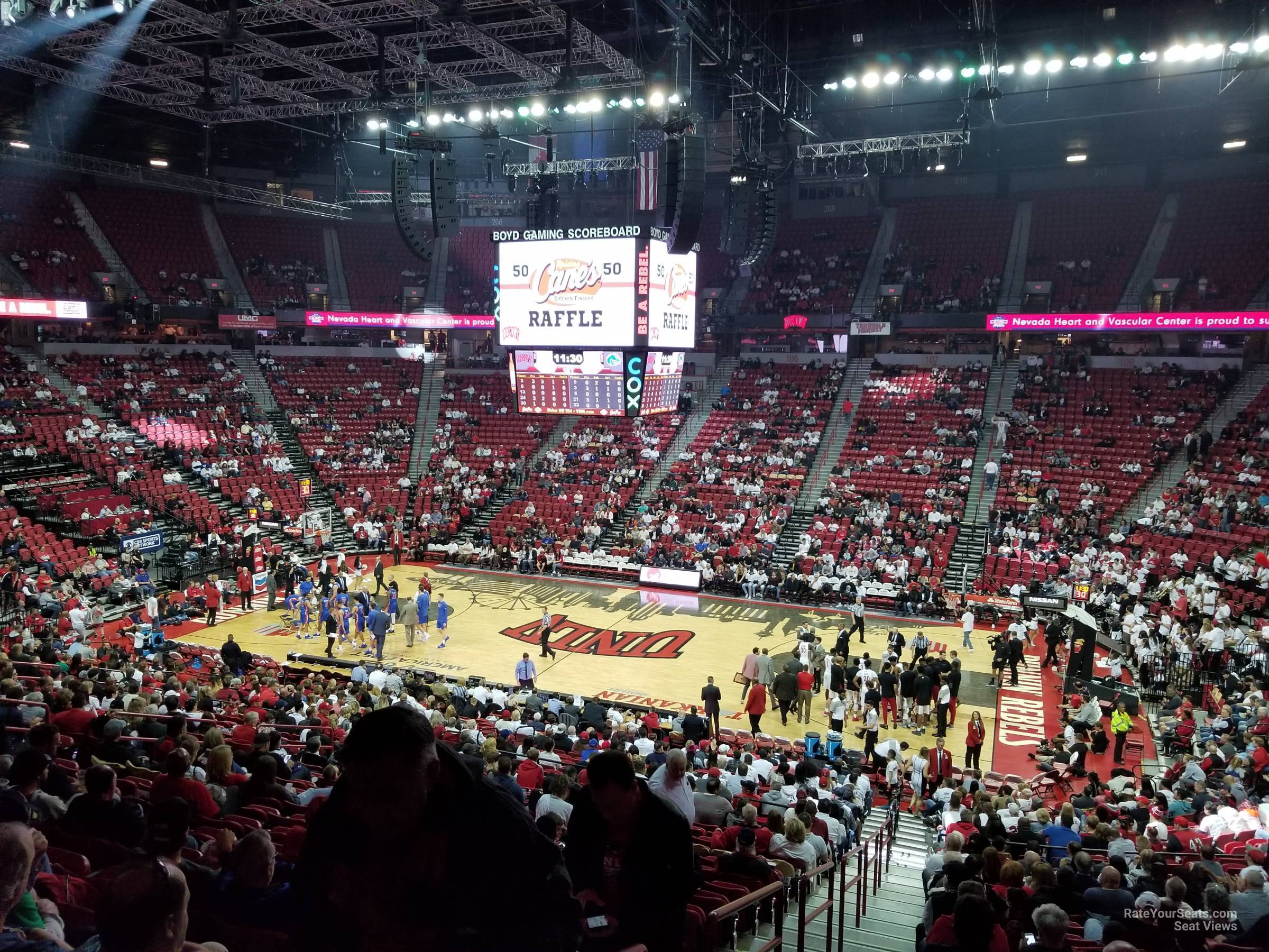section 115, row v seat view  - thomas and mack center