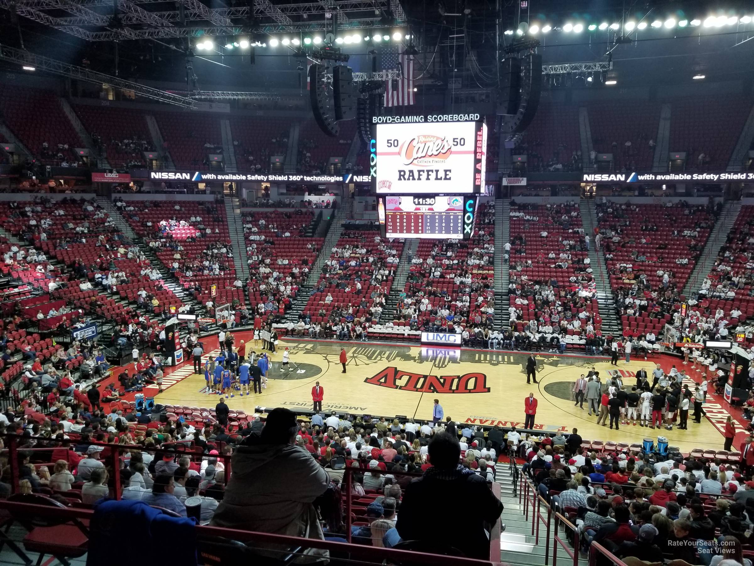 section 117, row v seat view  - thomas and mack center